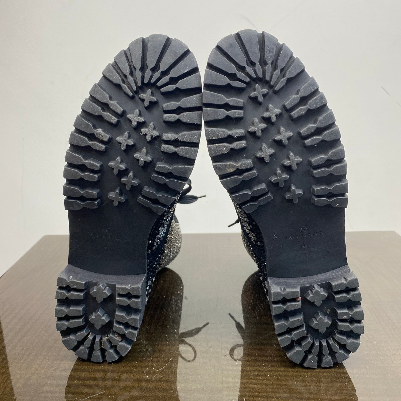 Philipp Plein Rare Philipp Plein Suede Crystal Embellished Combat Boots 40 Size US 9 / IT 39 - 7 Thumbnail