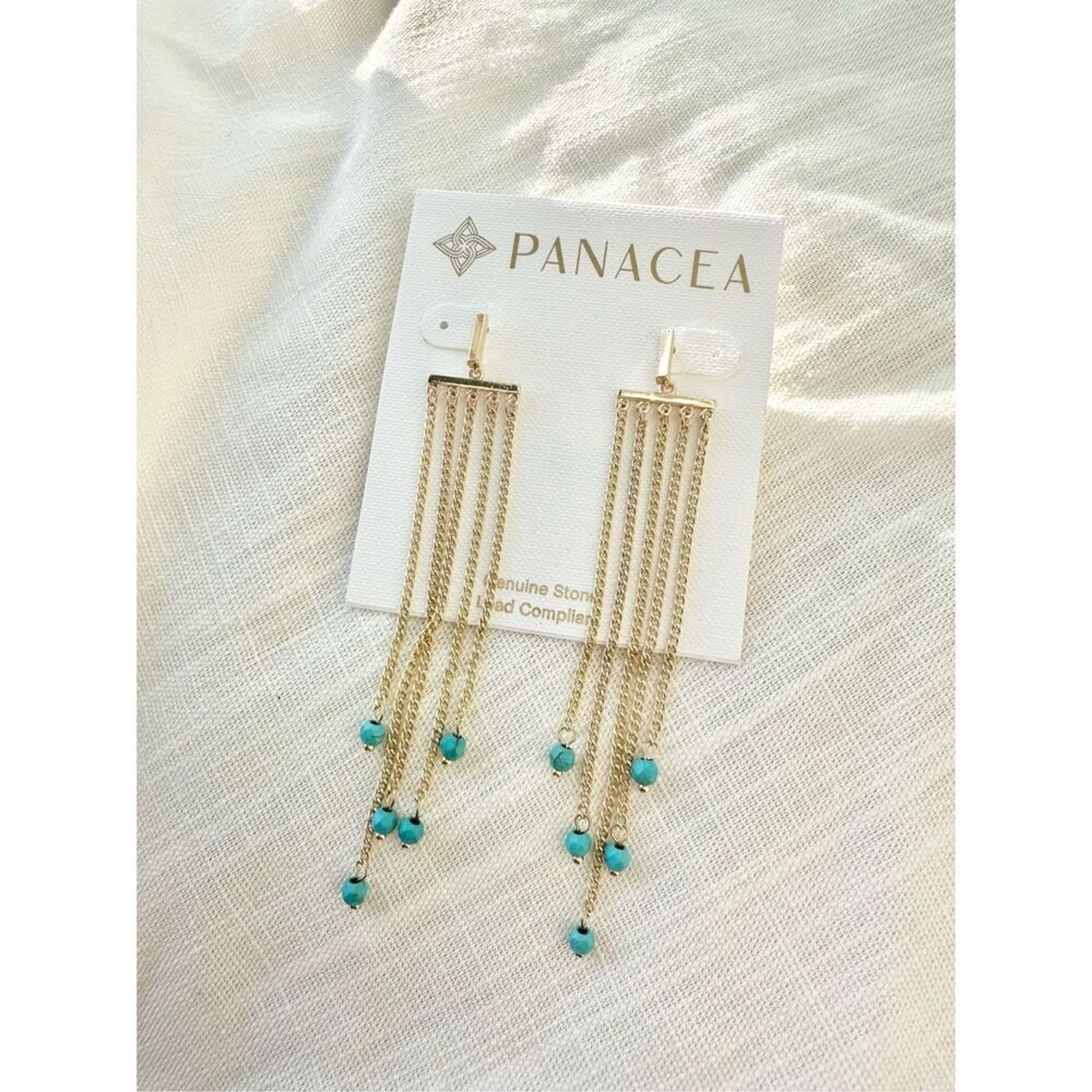 Nordstrom Panacea turquoise and chain dangle earrings Size ONE SIZE - 3 Thumbnail
