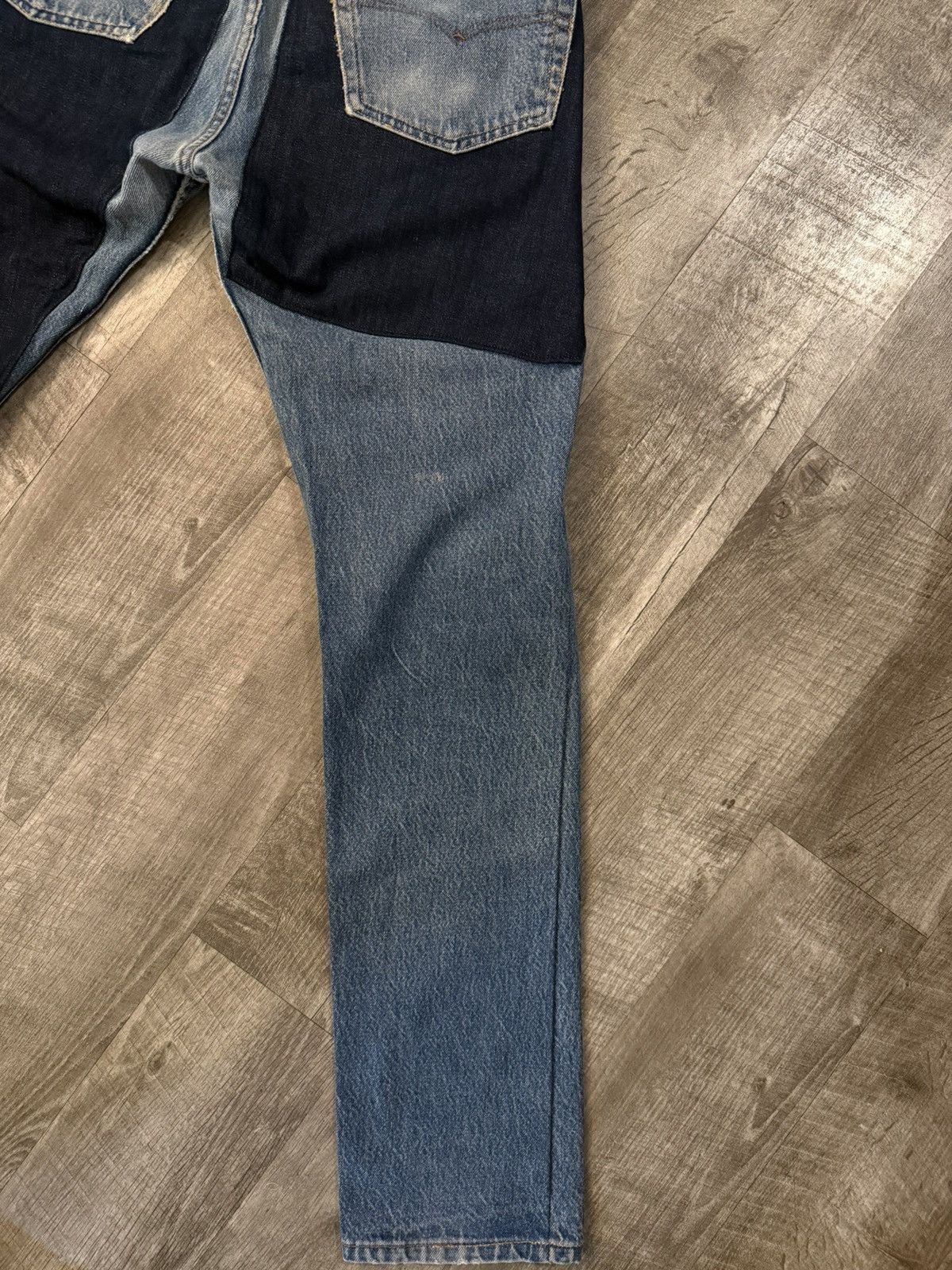 Levi's Vintage Clothing Levi’s 501 Two-Tone Reconstructed Patchwork Denim (USA) - 31 Size US 31 - 3 Thumbnail