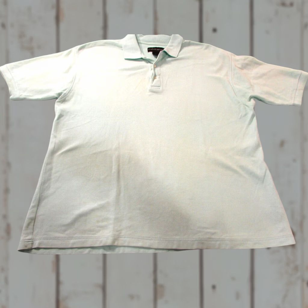 Croft & Barrow Croft & Barrow Polo Shirt Men's Size L Mint Easy Care Short Sleeve 100% Cotton Button Collared Navy Green Mens Size US L / EU 52-54 / 3 - 1 Thumbnail