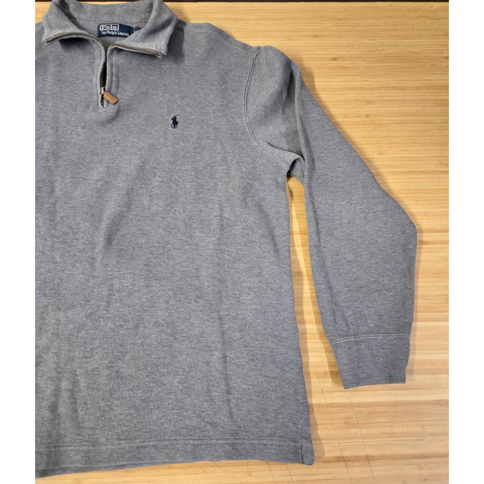Polo Ralph Lauren Polo Ralph Lauren Sweater Mens Large Gray Quarter Zip Mock Neck Knit Size US L / EU 52-54 / 3 - 2 Thumbnail