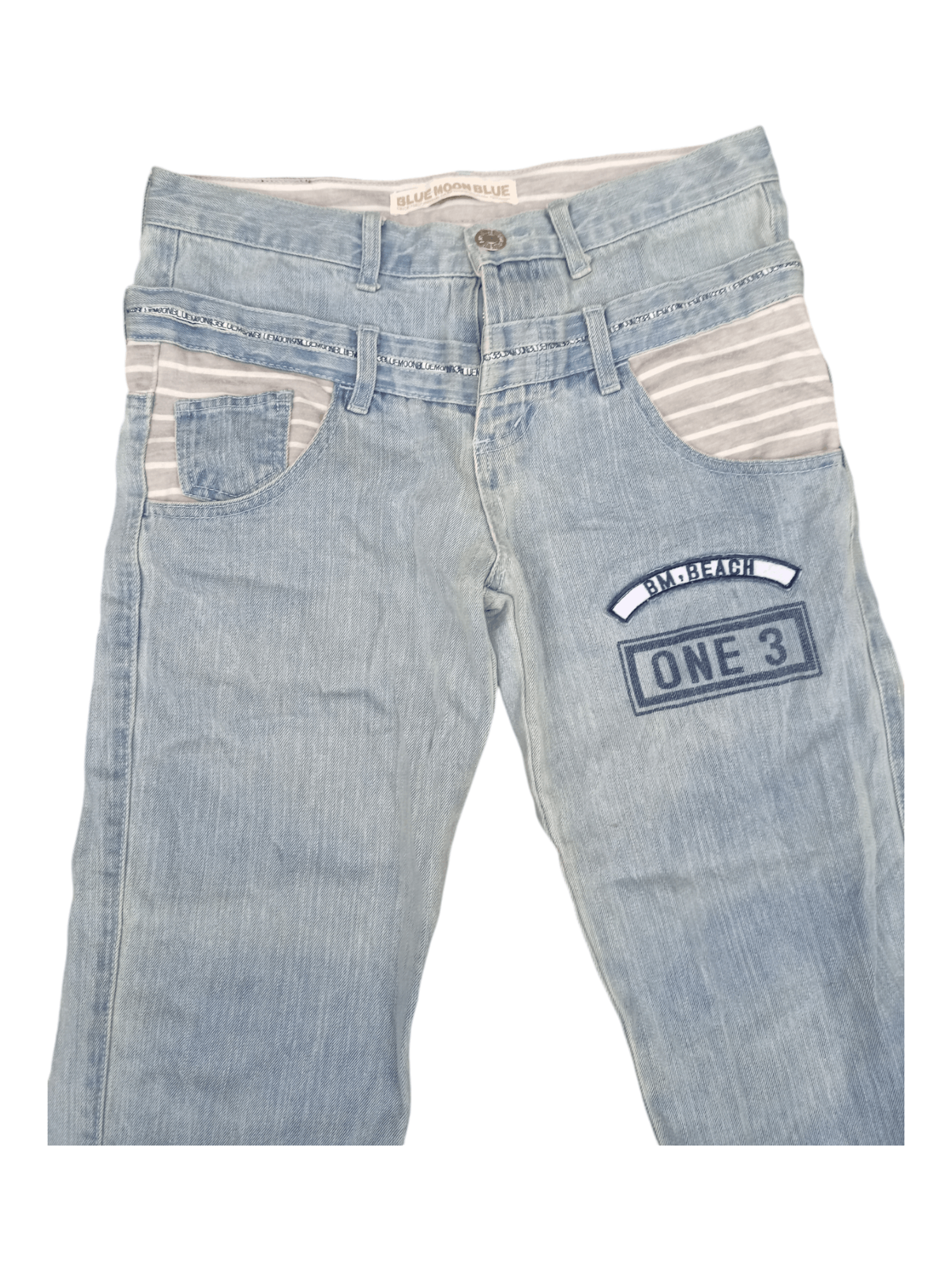 Japanese Brand Blue Moon Blue Big Blowout Patched Japanese Jeans Size US 30 / EU 46 - 3 Thumbnail