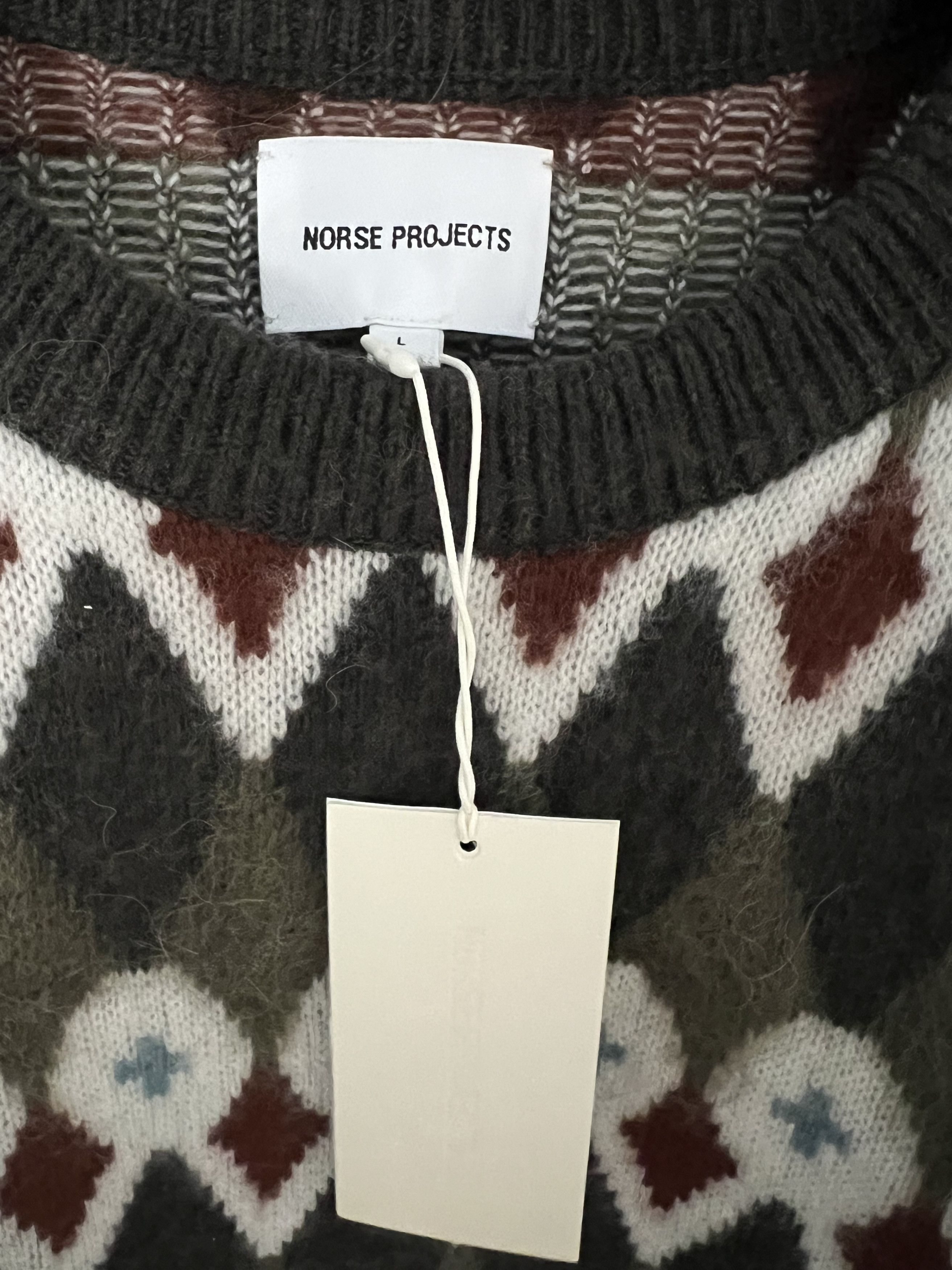 Norse Projects RUNE LOOSE MERINO FAIR ISLE JACQUARD SWEATER Size US L / EU 52-54 / 3 - 3 Thumbnail