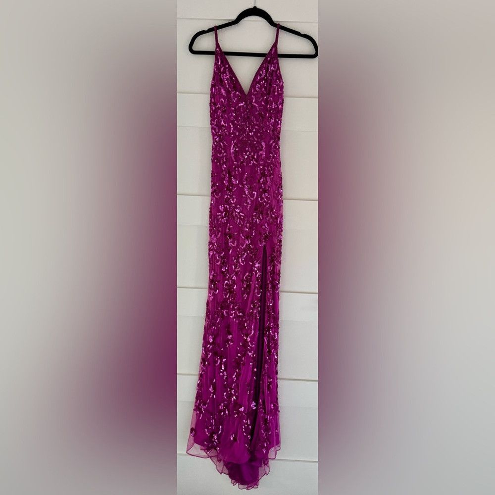 Other Primavera Couture Magenta Sequin Gown Size XS / US 0-2 / IT 36-38 - 1 Thumbnail