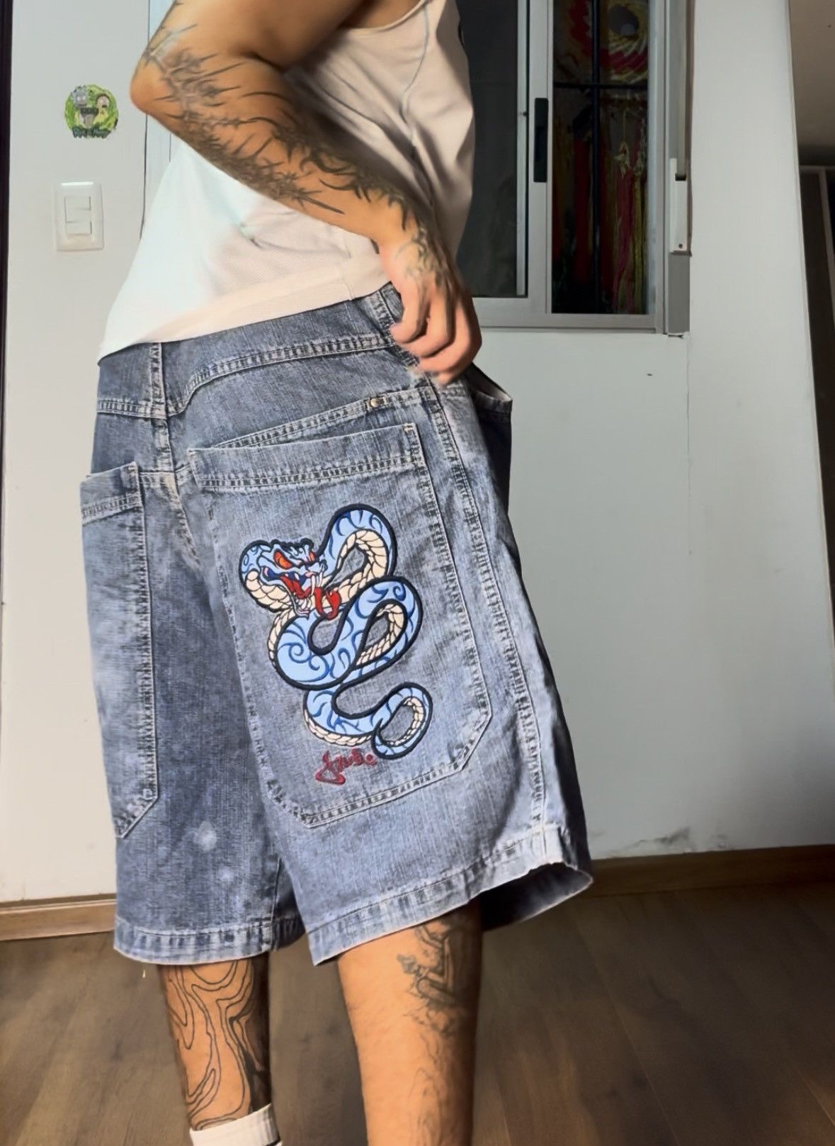 JNCO Vintage JNCO Snake Baggy Jorts — Size 38 (RARE SIZE) Size US 38 / EU 54 - 6 Thumbnail