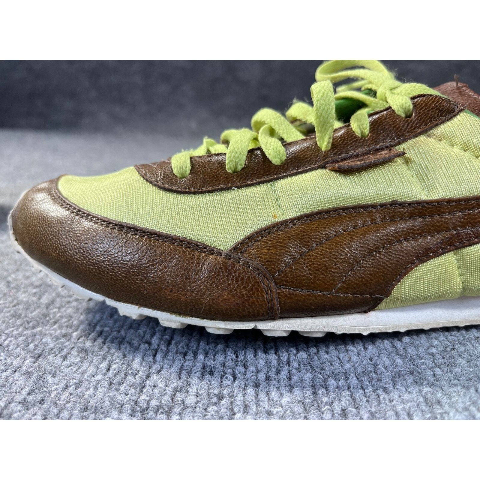 Puma Unique! VTG Puma Womens Shoes Lime Green / Brown Leather 9.5 Size US 9.5 / IT 39.5 - 7 Thumbnail