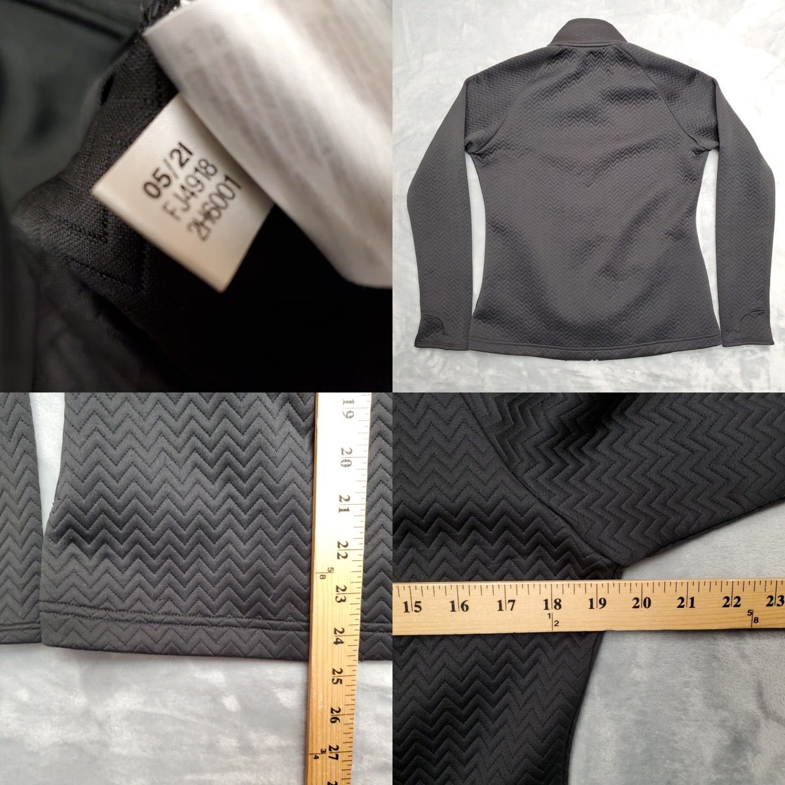 Adidas Adidas Jacket Womens M Black Textured Full Zip Thumbhole Performance Athletic Size M / US 6-8 / IT 42-44 - 8 Thumbnail