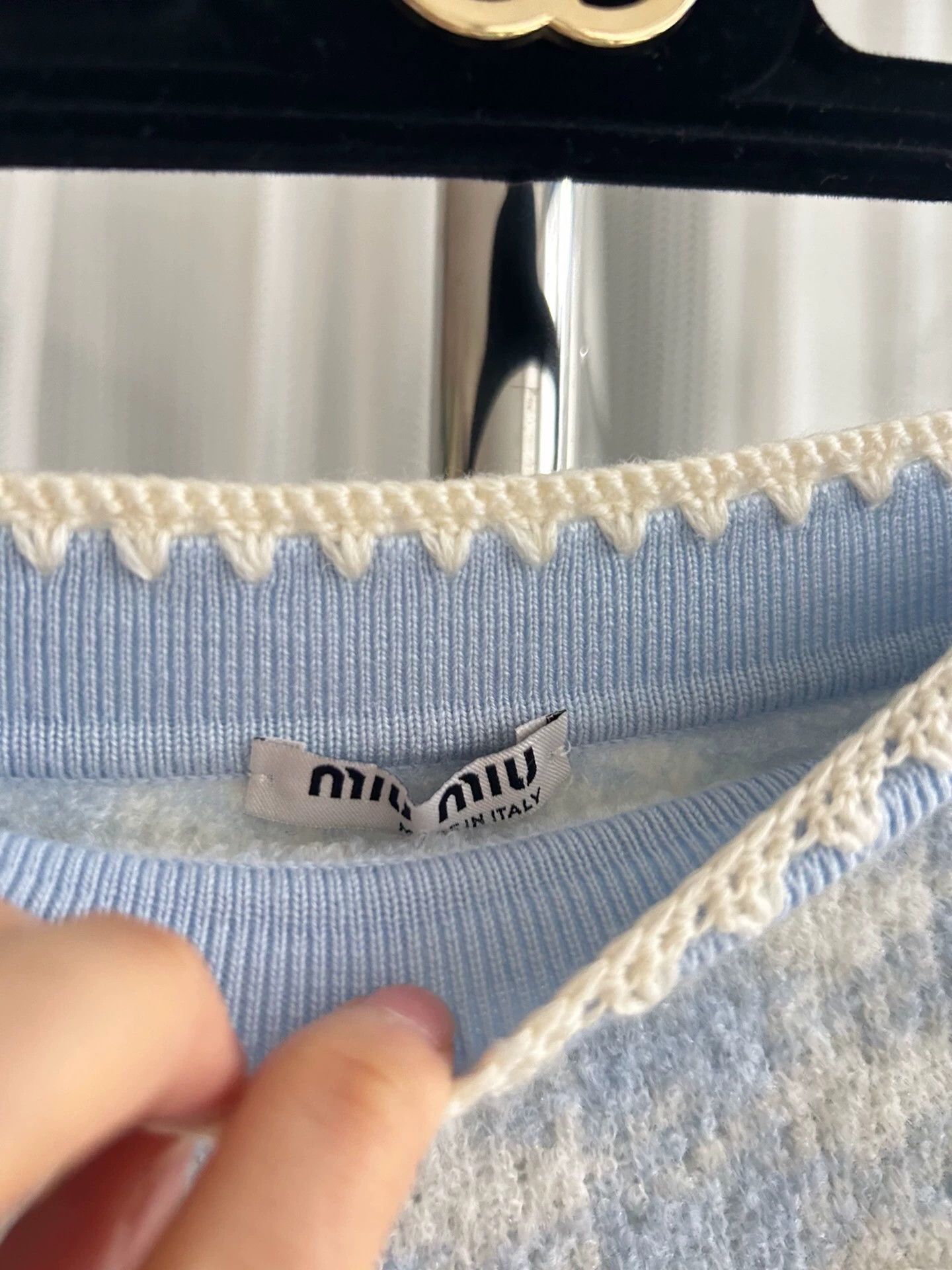 Miu Miu MIU MIU Blue Knit Dress Size 36 Size 25" / US 0 / IT 36 - 2 Thumbnail