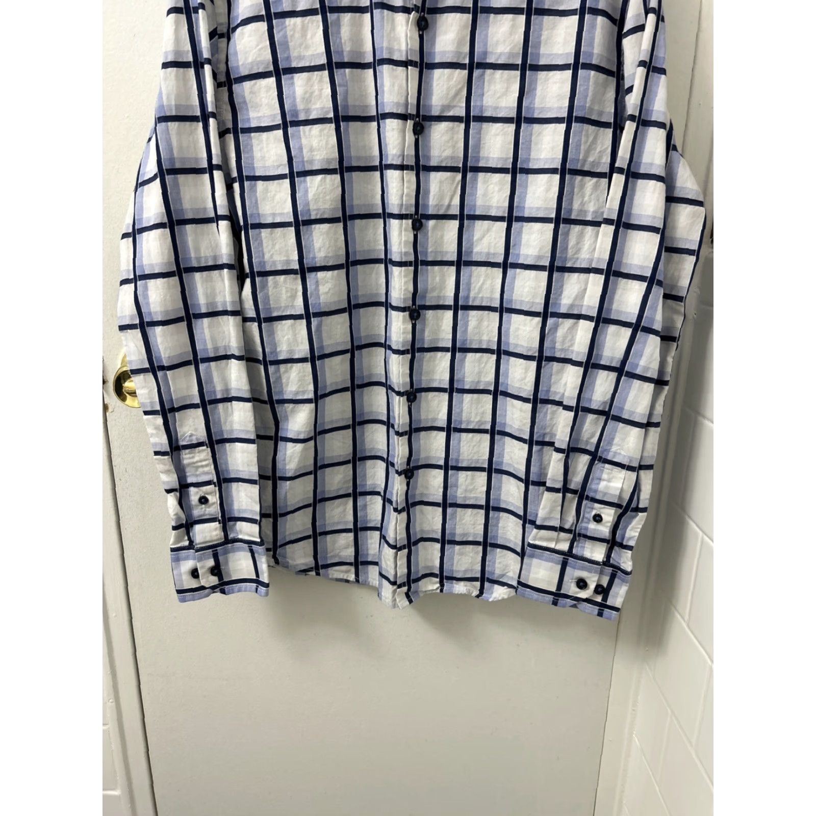 Tasso Elba Tasso Elba Shirt Mens Sz Small Blue White Oxford Plaid Button Down Long Sleeve Size US S / EU 44-46 / 1 - 3 Thumbnail