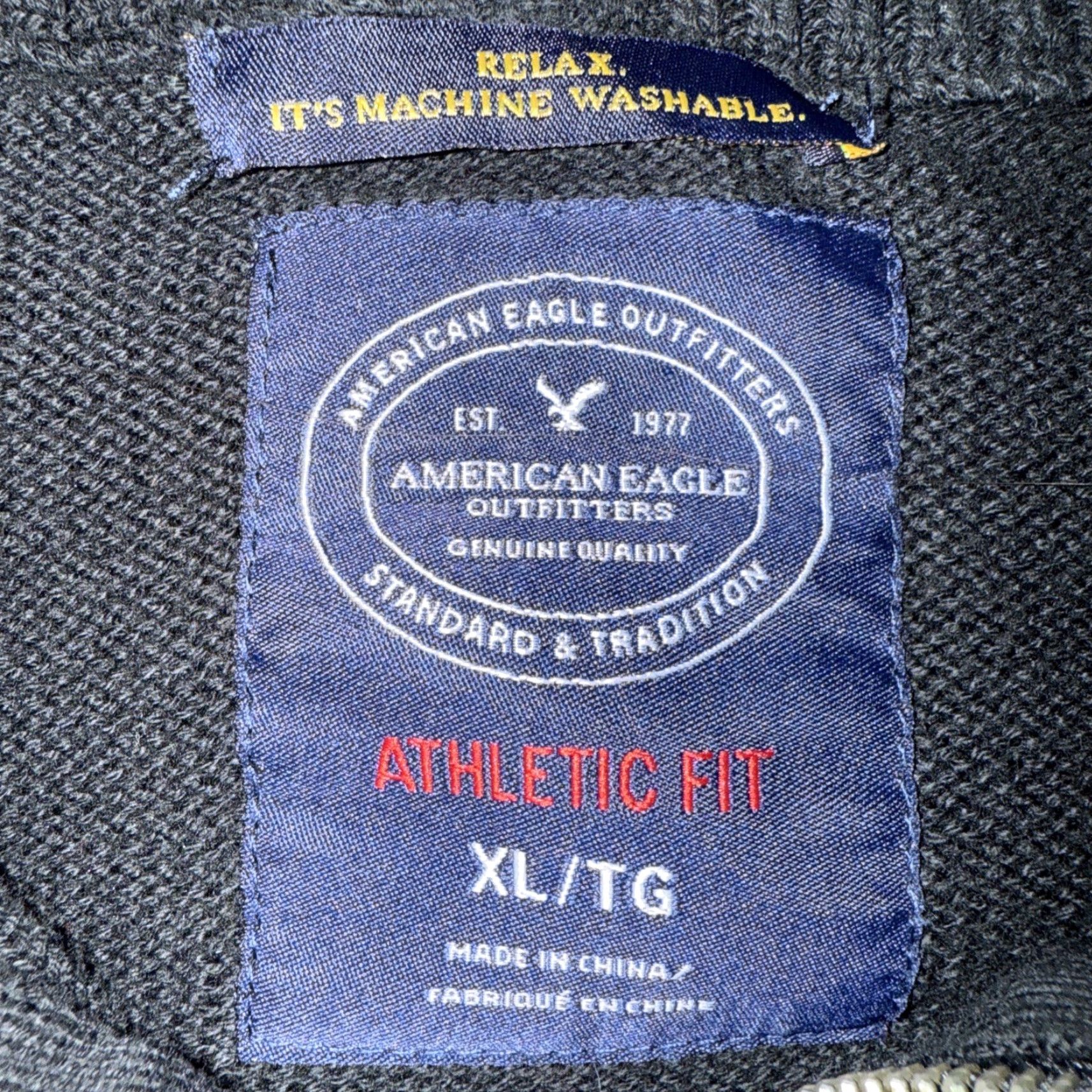 American Eagle Outfitters American Eagle Outfitters Sweater Men’s Black Gray Striped Athletic Fit Quarter Zip XL Size US XL / EU 56 / 4 - 3 Thumbnail