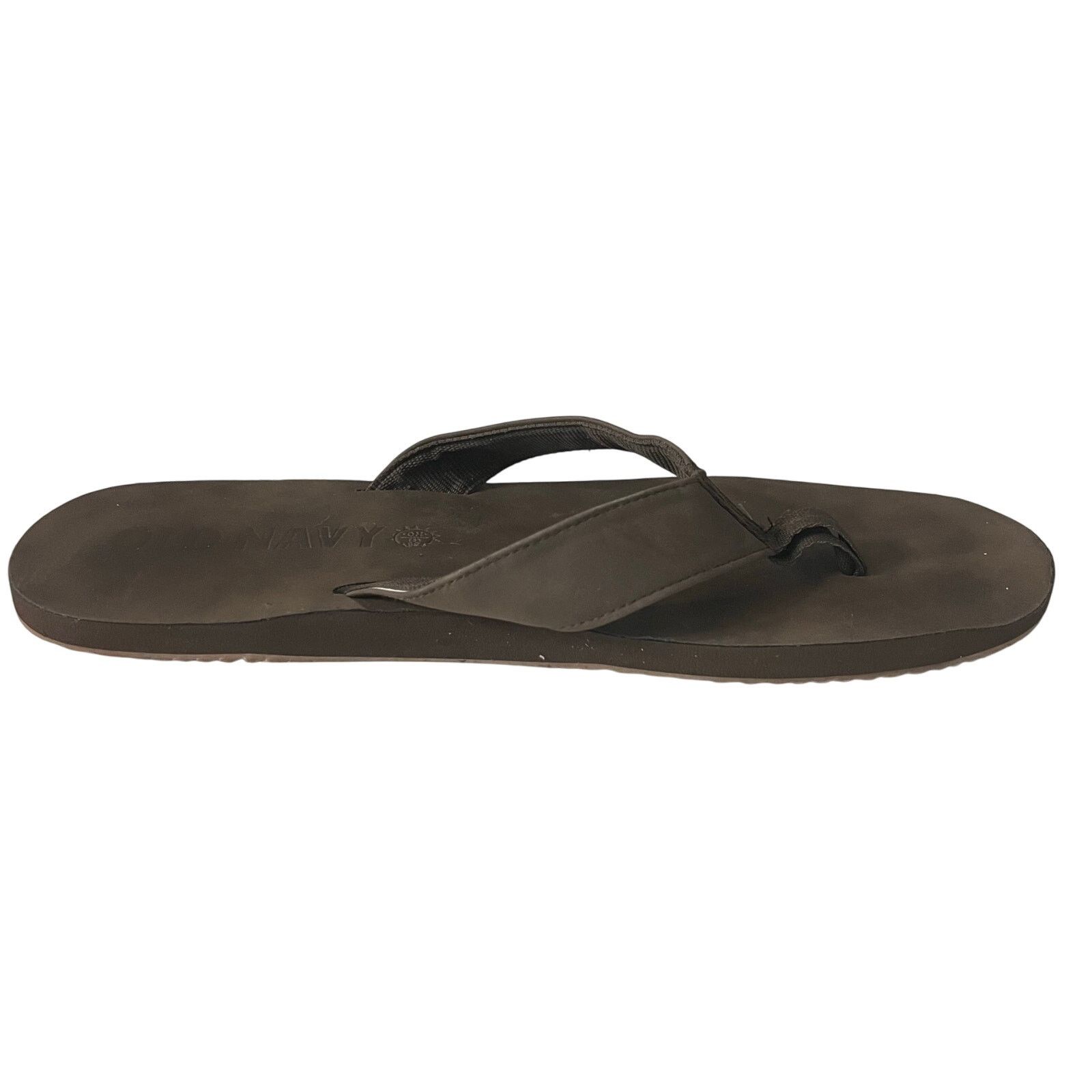 Old Navy OLD NAVY Men’s Faux Leather Brown Flip Flops Sandals 13-14 Size US 13 / EU 46 - 2 Thumbnail