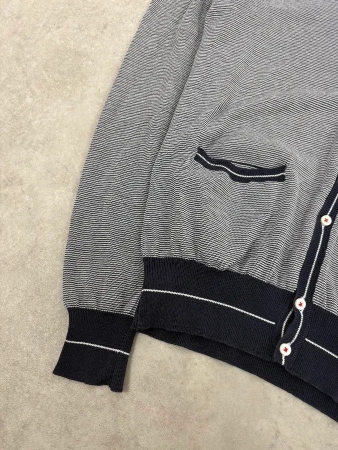 Dsquared2 SS2011 Dsquared2 Navy & White Wool Striped Cardigan Size US M / EU 48-50 / 2 - 8 Thumbnail