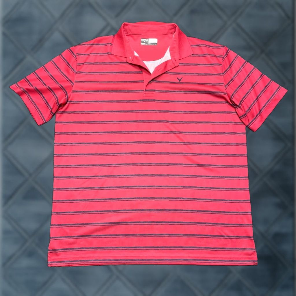 Callaway Callaway Polo Shirt Mens Large Pink Striped Golf Performance Stretch Shirt Size US L / EU 52-54 / 3 - 1 Thumbnail