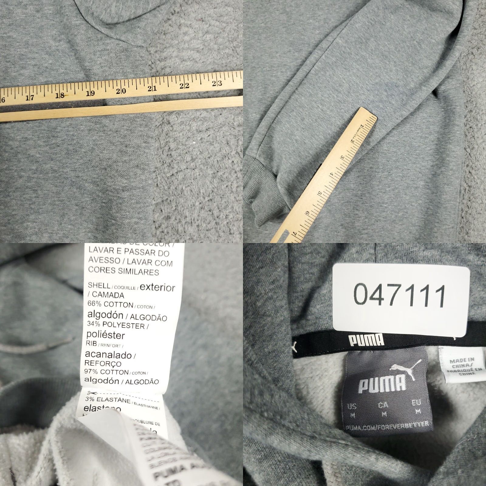 Puma PUMA Gray Hoodie Mens Medium Casual Pullover Sweatshirt Size US M / EU 48-50 / 2 - 8 Thumbnail