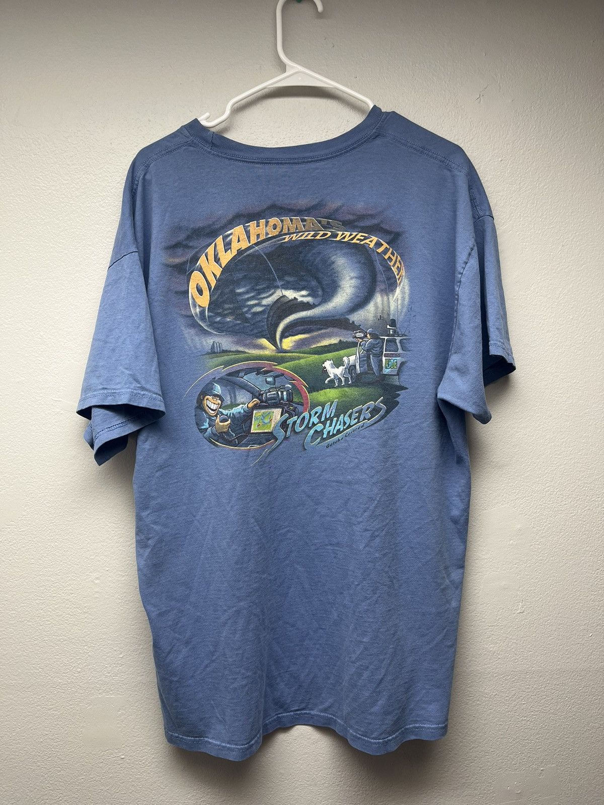 Vintage Eskimo Joes Oklahoma Wild Weather Storm Chasers Tshirt Size US XL / EU 56 / 4 - 1 Thumbnail