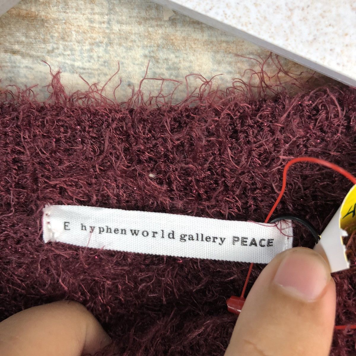 Homespun Knitwear × Japanese Brand DLL Hypen World Gallery Maroon Mohair Knitwear #C427 Size S / US 4 / IT 40 - 10 Thumbnail