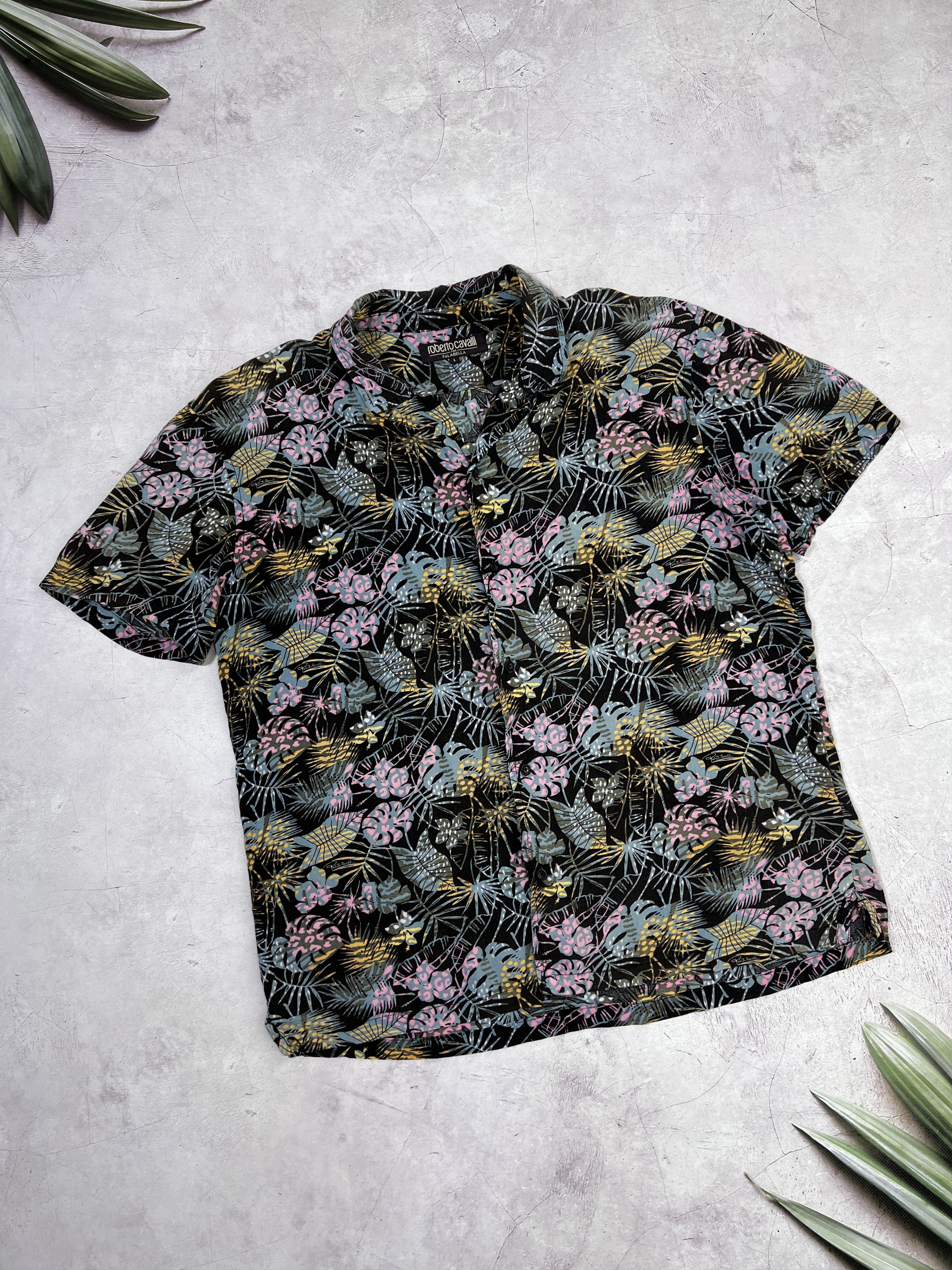 Roberto Cavalli Roberto Cavalli Hawaiian Viscose Shirt Floral Pattern Size US L / EU 52-54 / 3 - 1 Thumbnail