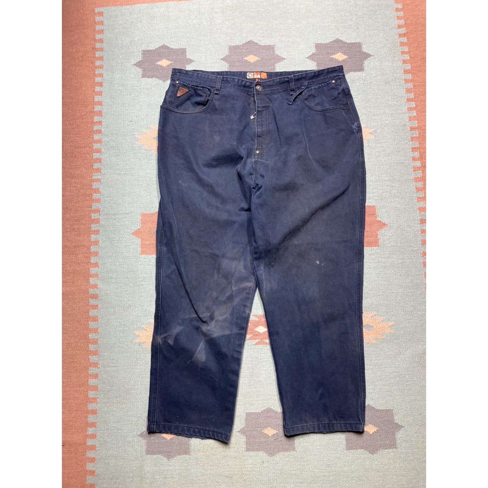 Akademiks VINTAGE Akademiks Jeans Baggy Wide-Leg Grunge Distressed Faded 44x29 Mens Jeans Wide-Leg Grunge 90s Skater Blue Size US 44 / EU 60 - 6 Thumbnail