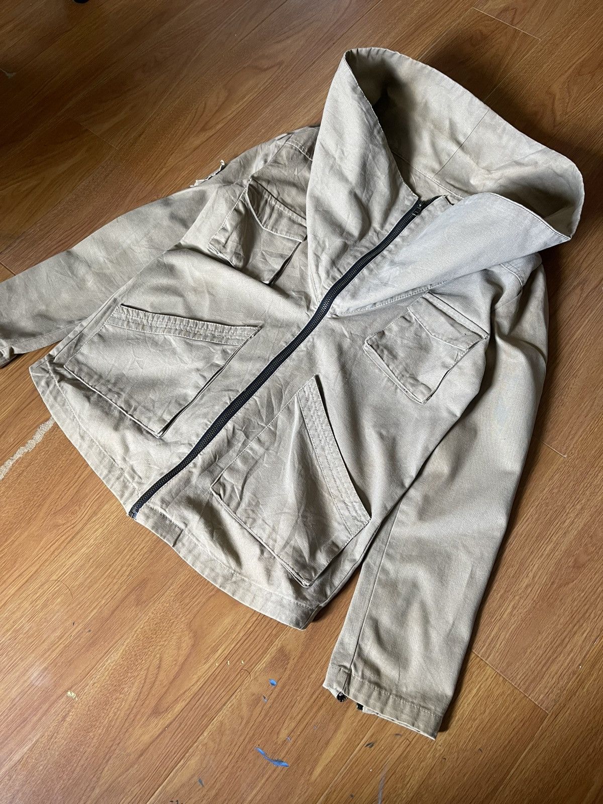 Japanese Brand Free's Mart Asymmetrical High Neck Cargo Jacket Size M / US 6-8 / IT 42-44 - 2 Thumbnail