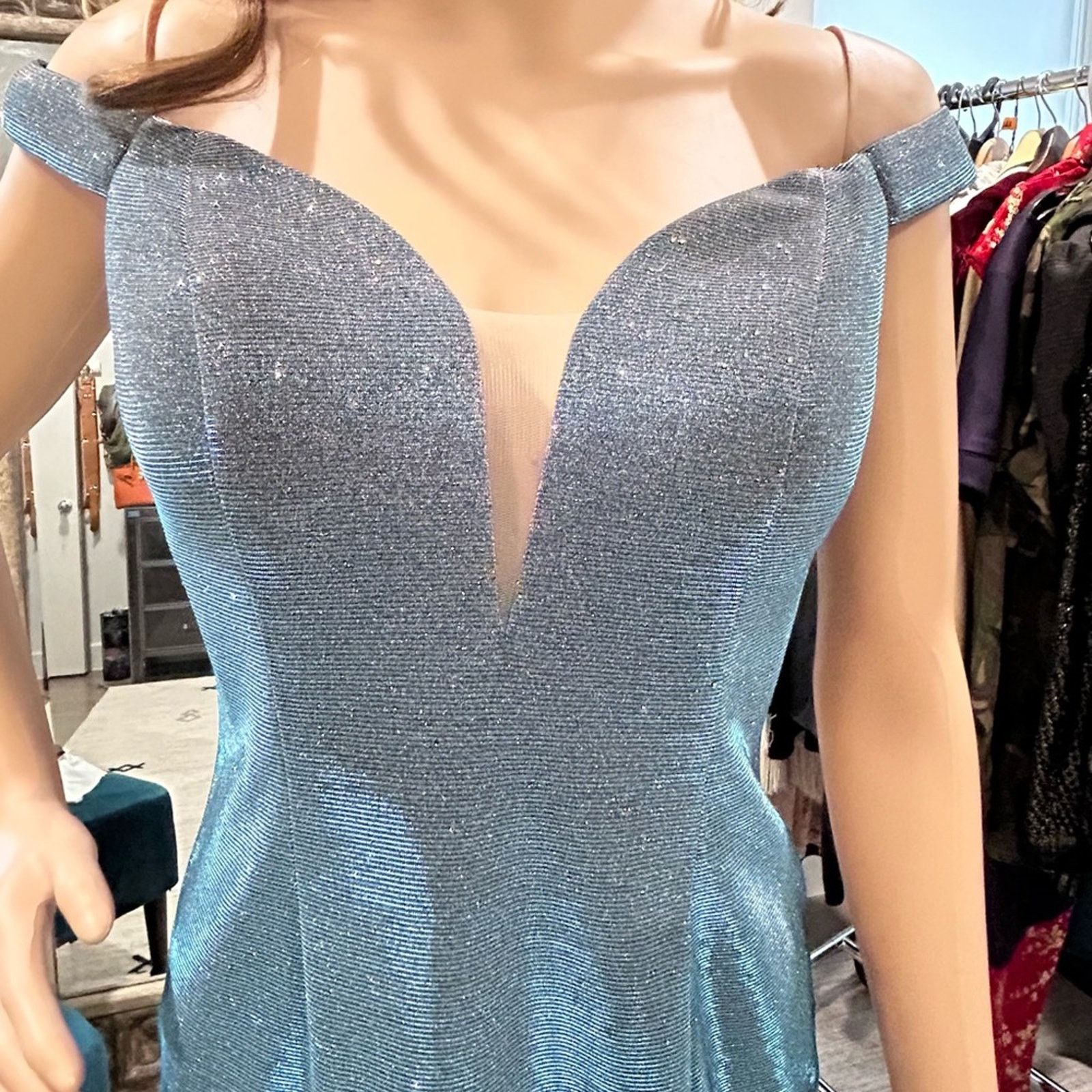 & Other Stories Sweetheart Long Prom Formal Dress Size 1/2 Sparkly Blue Size XS / US 0-2 / IT 36-38 - 4 Thumbnail