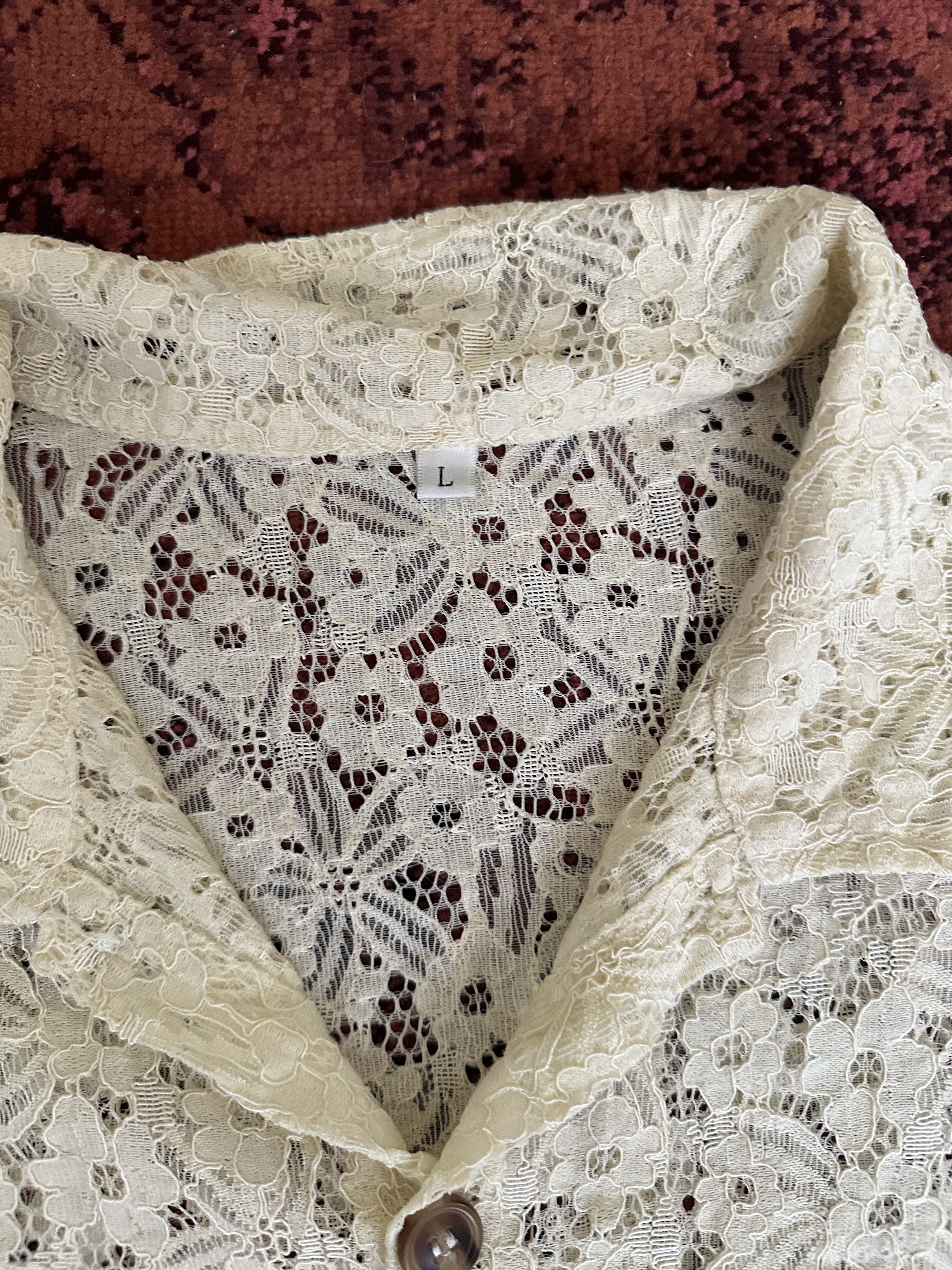 Mutimer Mutimer Cream Lace Shirt Size US L / EU 52-54 / 3 - 3 Thumbnail