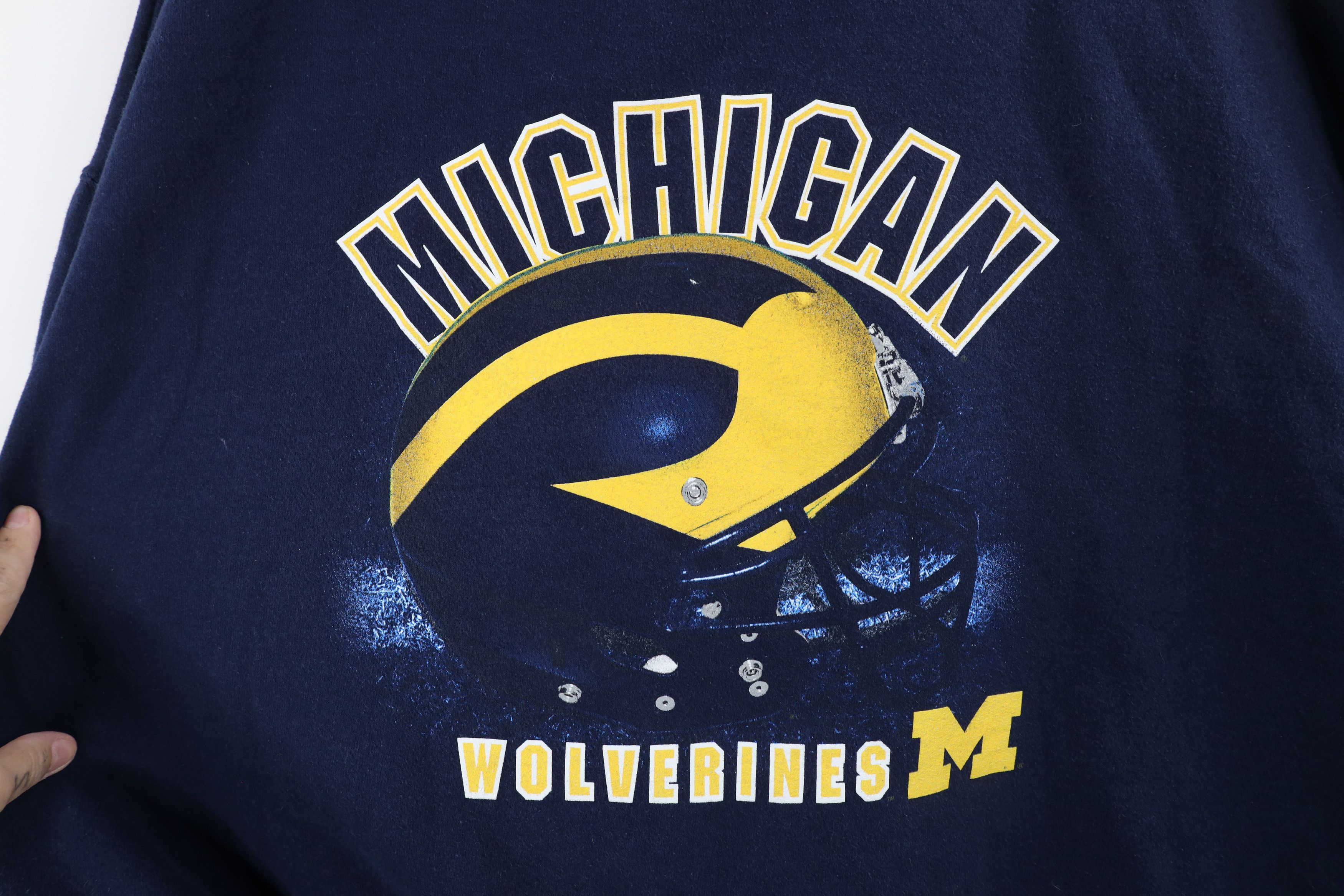 Vintage Vintage 90s Out University of Michigan Football Sweatshirt Size US XXL / EU 58 / 5 - 4 Thumbnail