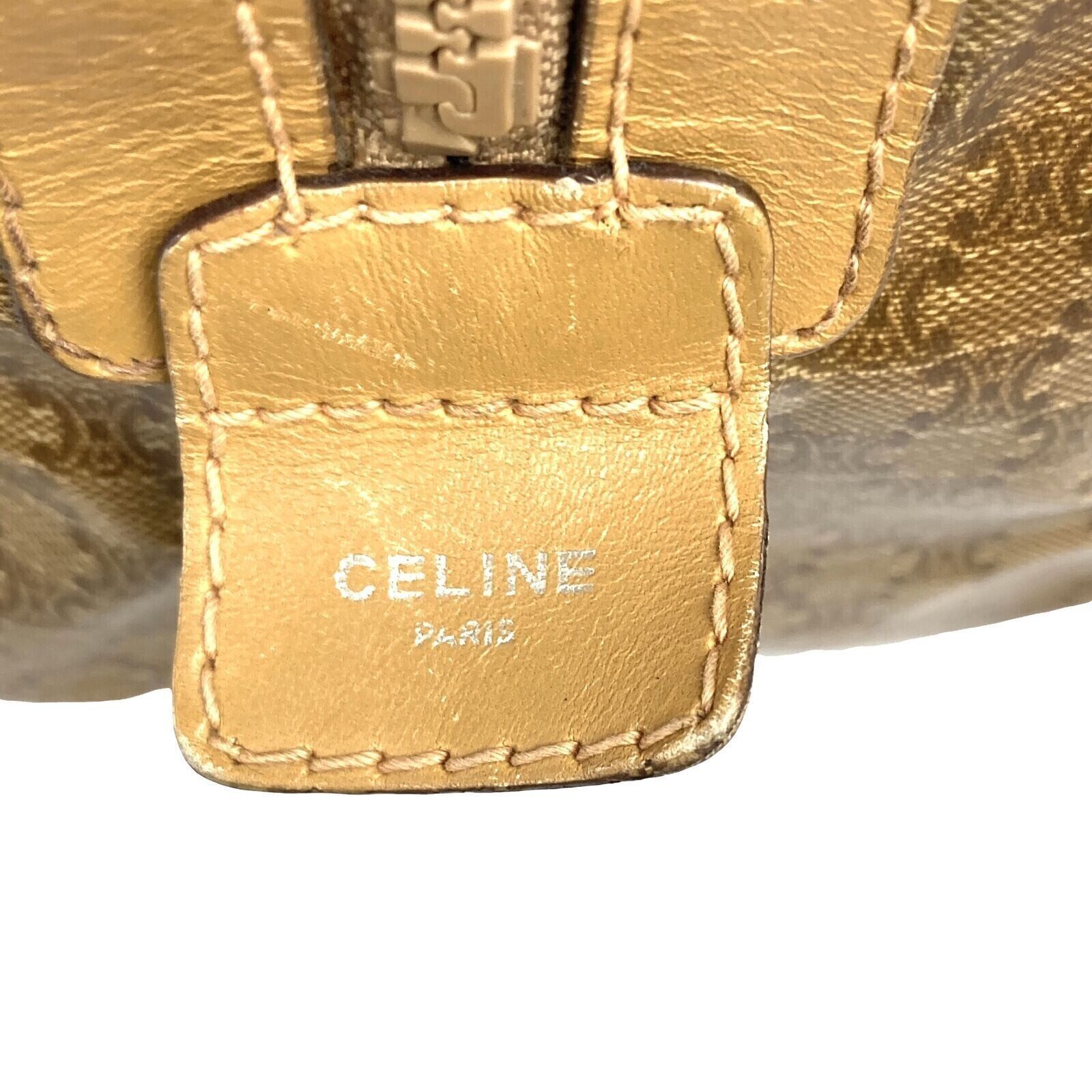 Celine AUTHENTIC CELINE BOSTON HANDBAG Macadam PVC Brown GUC Size ONE SIZE - 17 Thumbnail