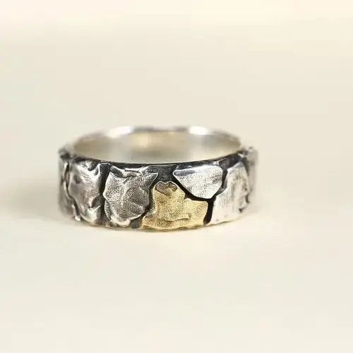 Ring Of Fire Father Vintage Adjustable Crack Flaw Ring Size ONE SIZE - 1 Thumbnail