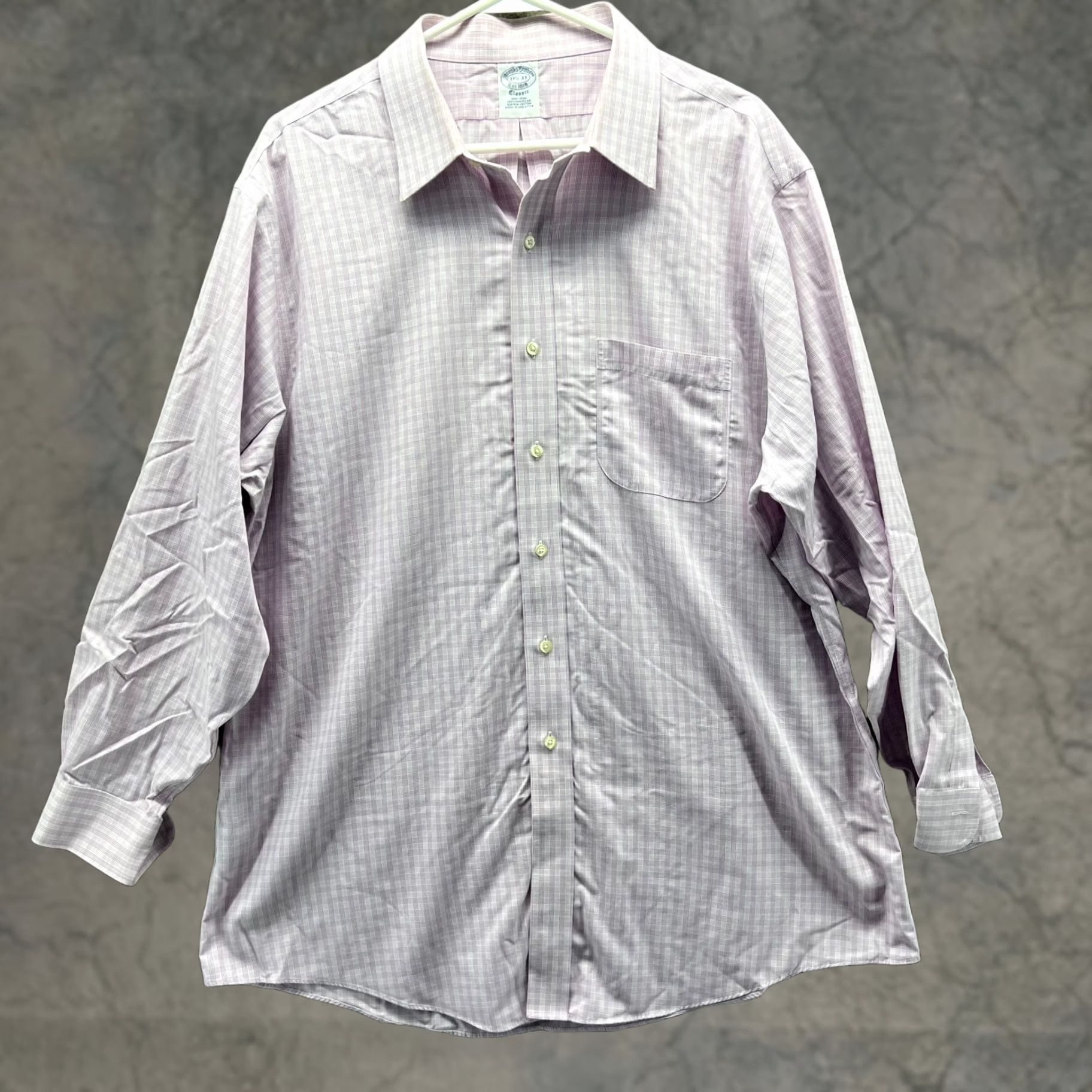 Brooks Brothers Brook Brothers Shirt Mens 17.5 33 Pink Button-Down Classic Glen Check Preppy Size US XXL / EU 58 / 5 - 1 Thumbnail