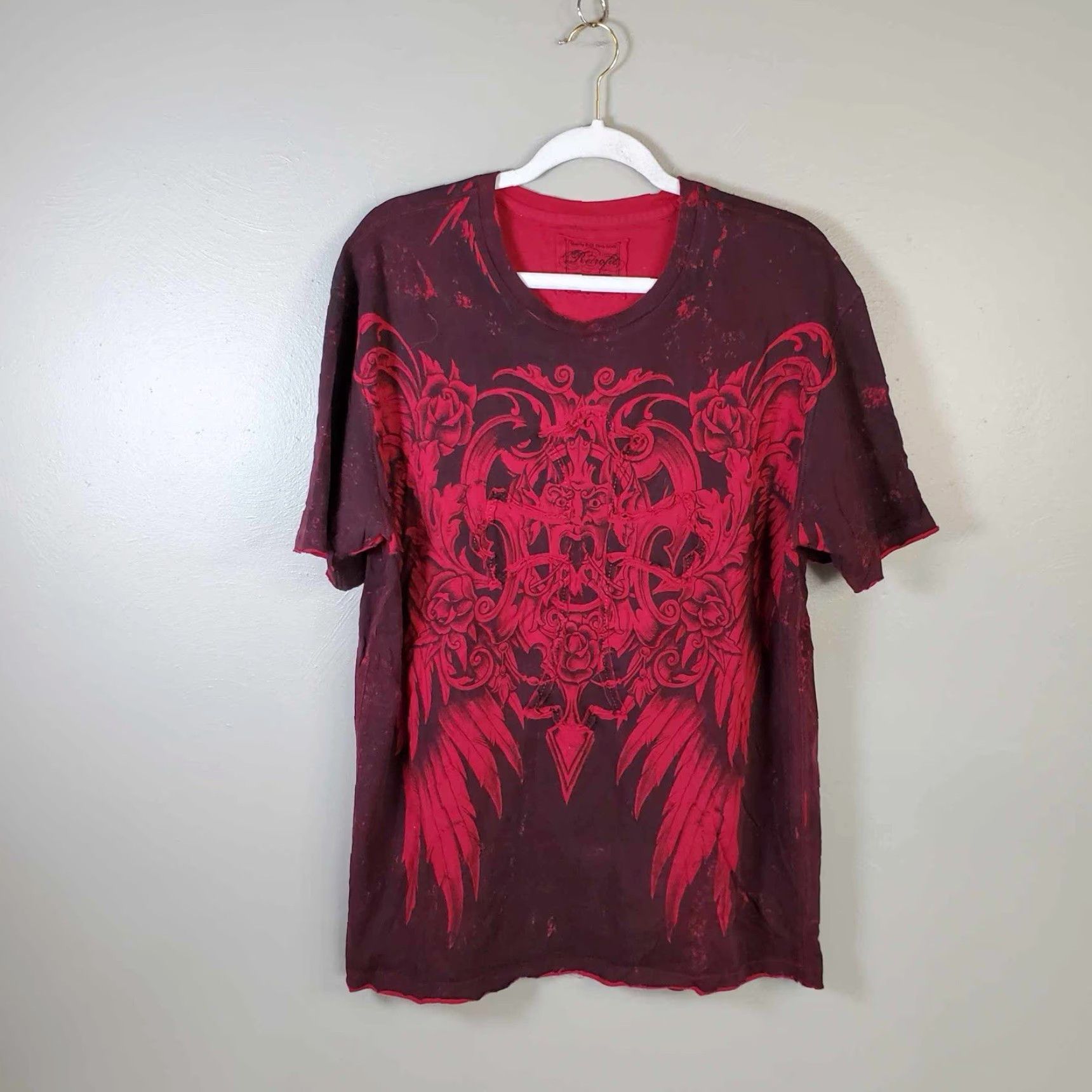 Vintage Retrofit T Shirt Adult Large Red Grunge Streetwear Skate Surf Y2K 2000’s Size US L / EU 52-54 / 3 - 7 Thumbnail