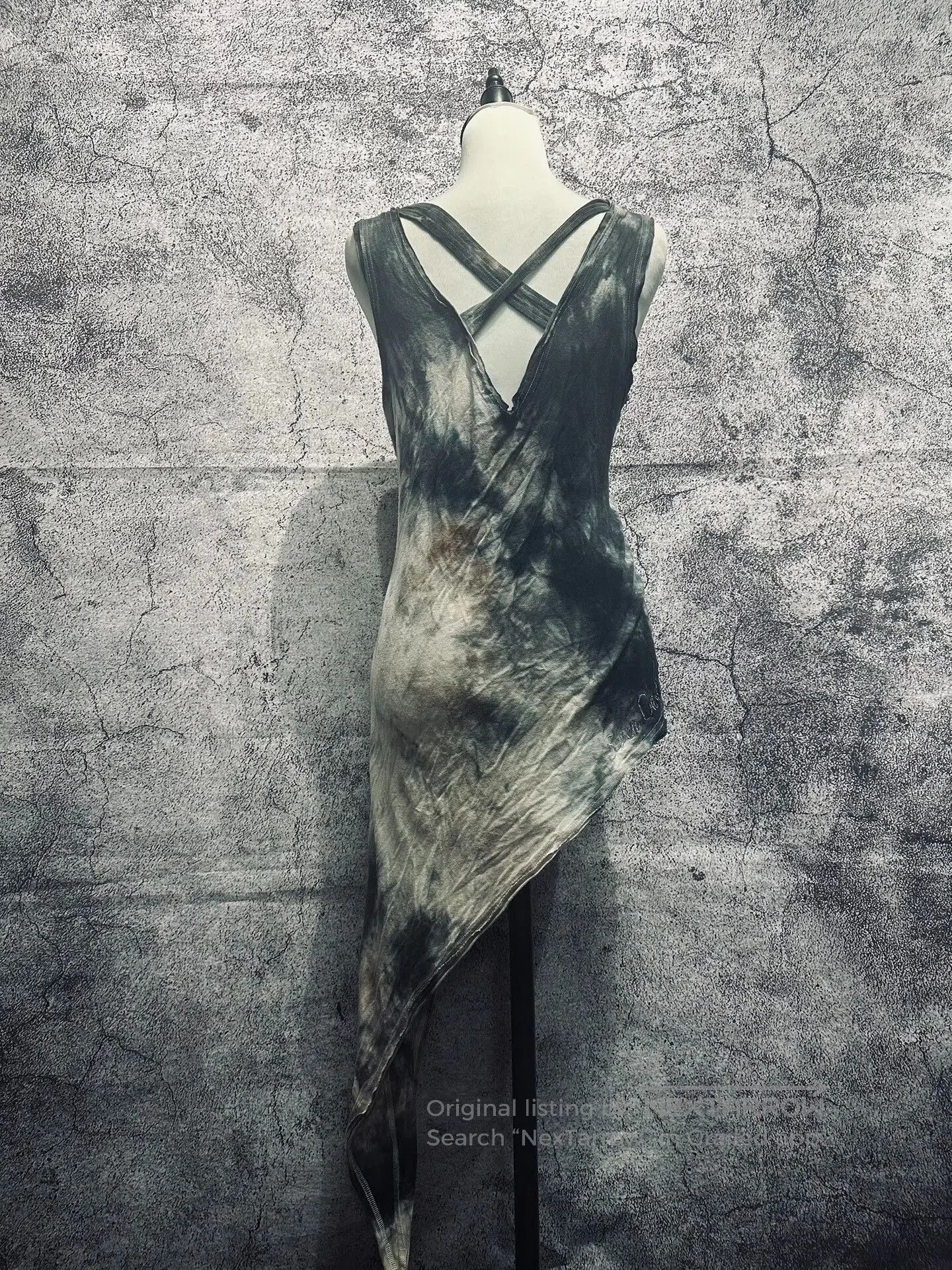 Japanese Brand Asymmetrical Gradient Skull Strap Top. Size M / US 6-8 / IT 42-44 - 5 Thumbnail