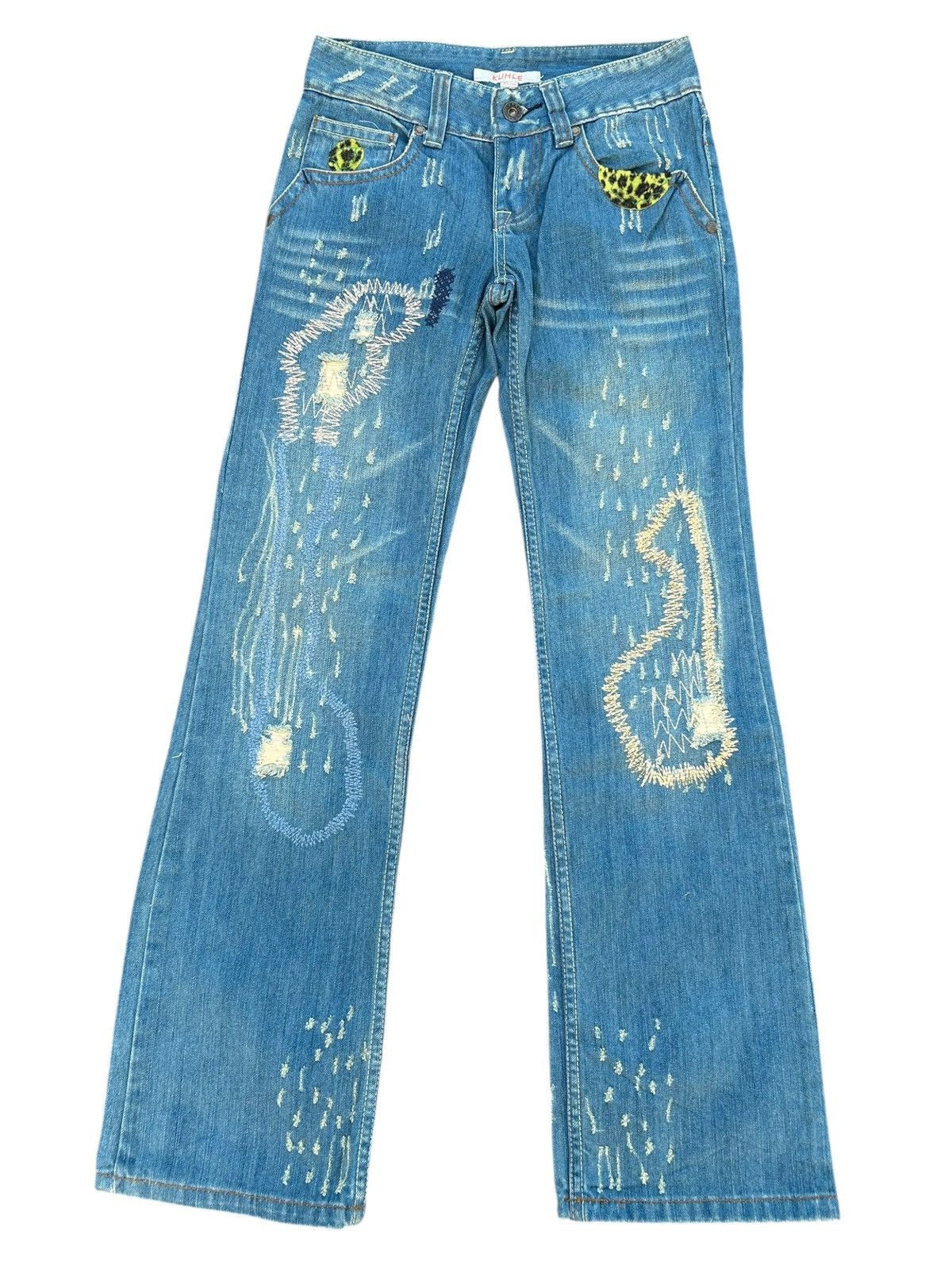 Kapital × Vintage × Who Decides War Hippies Style Japanese Distressed Denim Jeans Rare 🎌☠️ Size US 27 - 3 Thumbnail