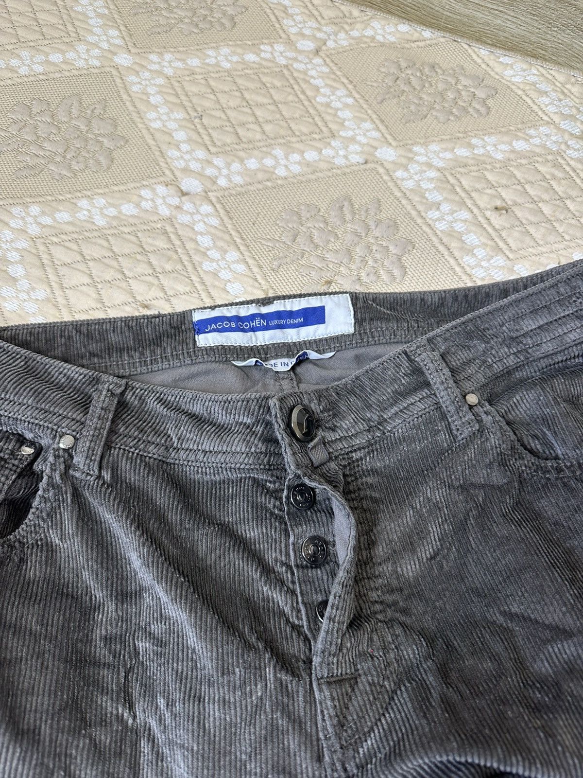 Jacob Cohen 🔥 Jacob Cohen Nick Slim Corduroy Trousers Pants Velvet Size US 35 - 5 Thumbnail