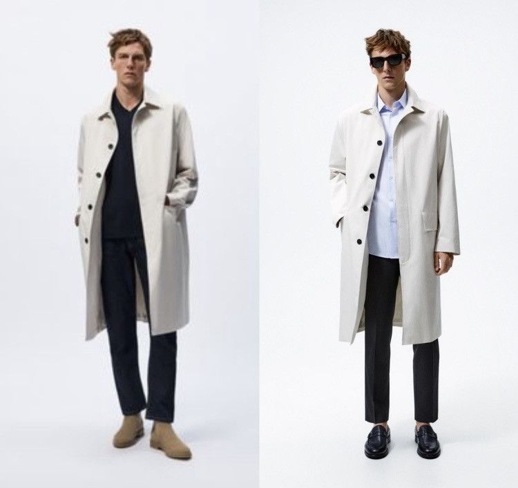 Zara Zara Men's Oversized Technical Water Repellent Trench Coat Size US XL / EU 56 / 4 - 1 Thumbnail