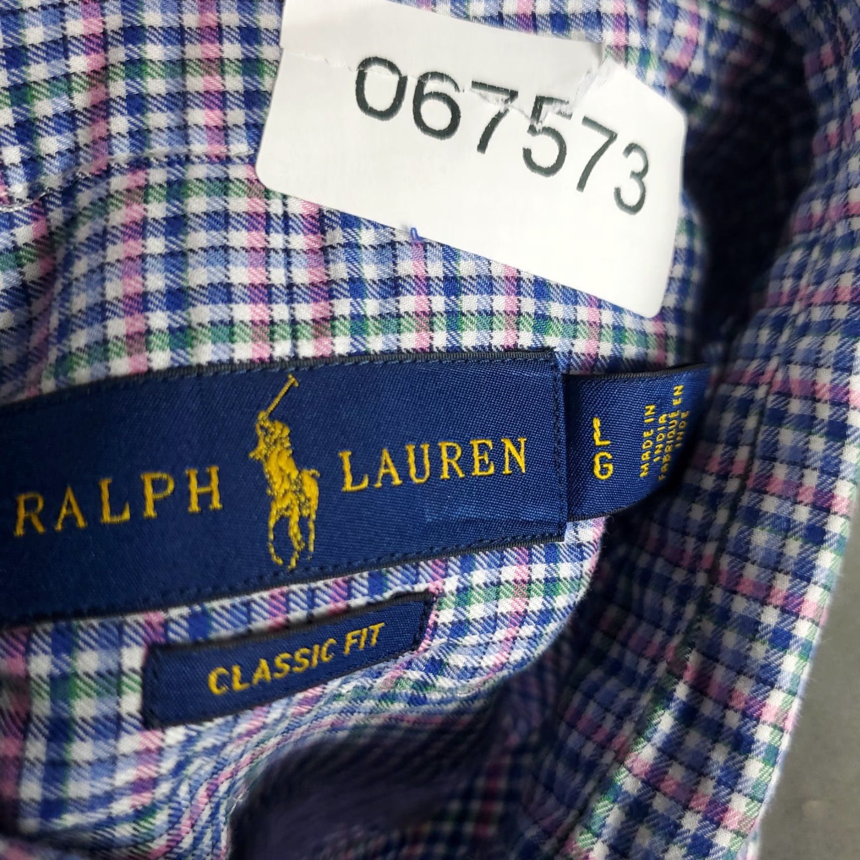 Ralph Lauren Ralph Lauren Shirt Mens Large Blue Pink Check Button Up Long Sleeve Casual Formal Business Party/Cocktail Workwear Size US L / EU 52-54 / 3 - 8 Thumbnail