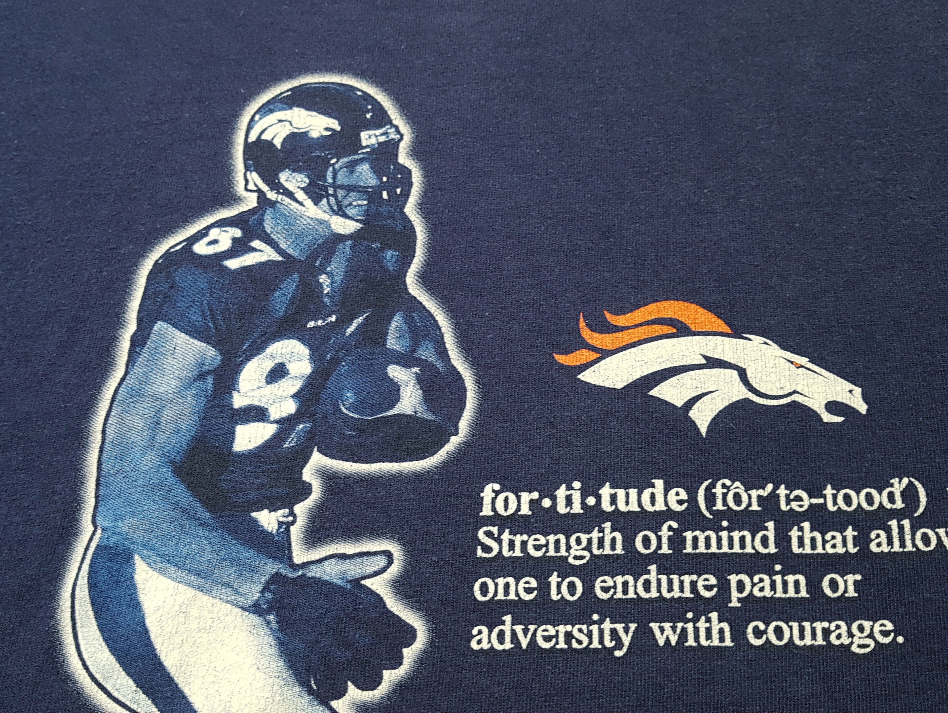 NFL NFL Vintage Ed McCaffrey Denver Broncos Fortitude T Shirt XL Size US XL / EU 56 / 4 - 7 Thumbnail