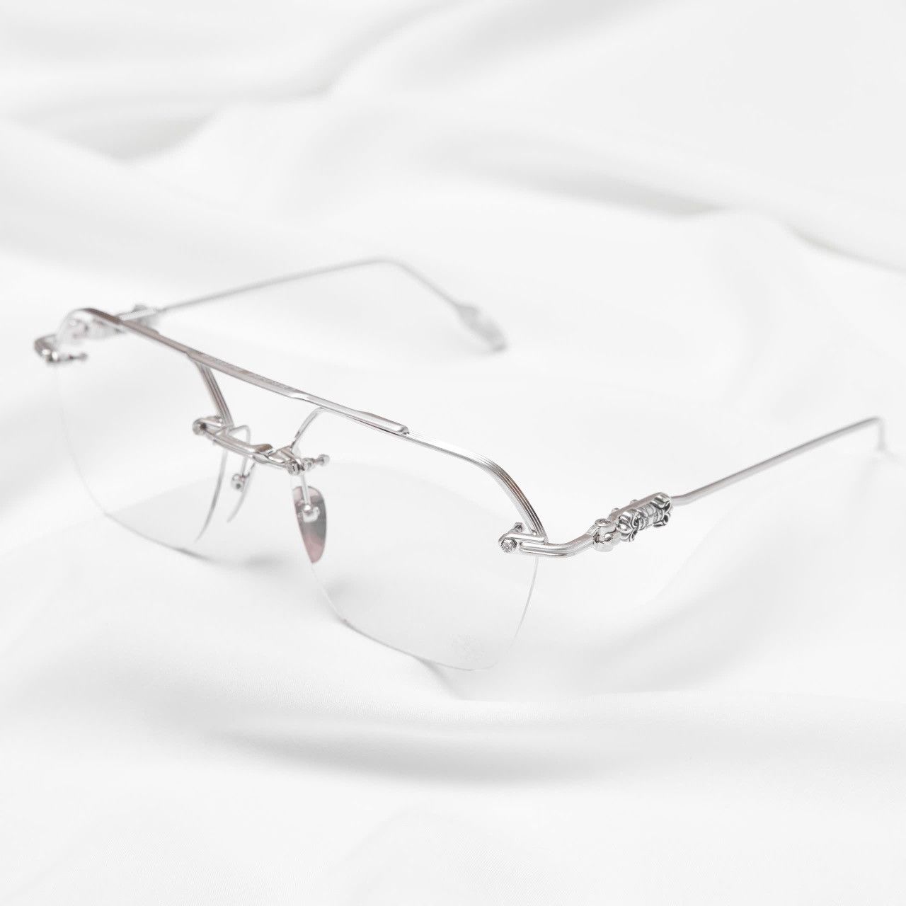 Chrome Hearts CHROME HEARTS FLUID BRUSHED SILVER GLASSES Size ONE SIZE - 2 Thumbnail