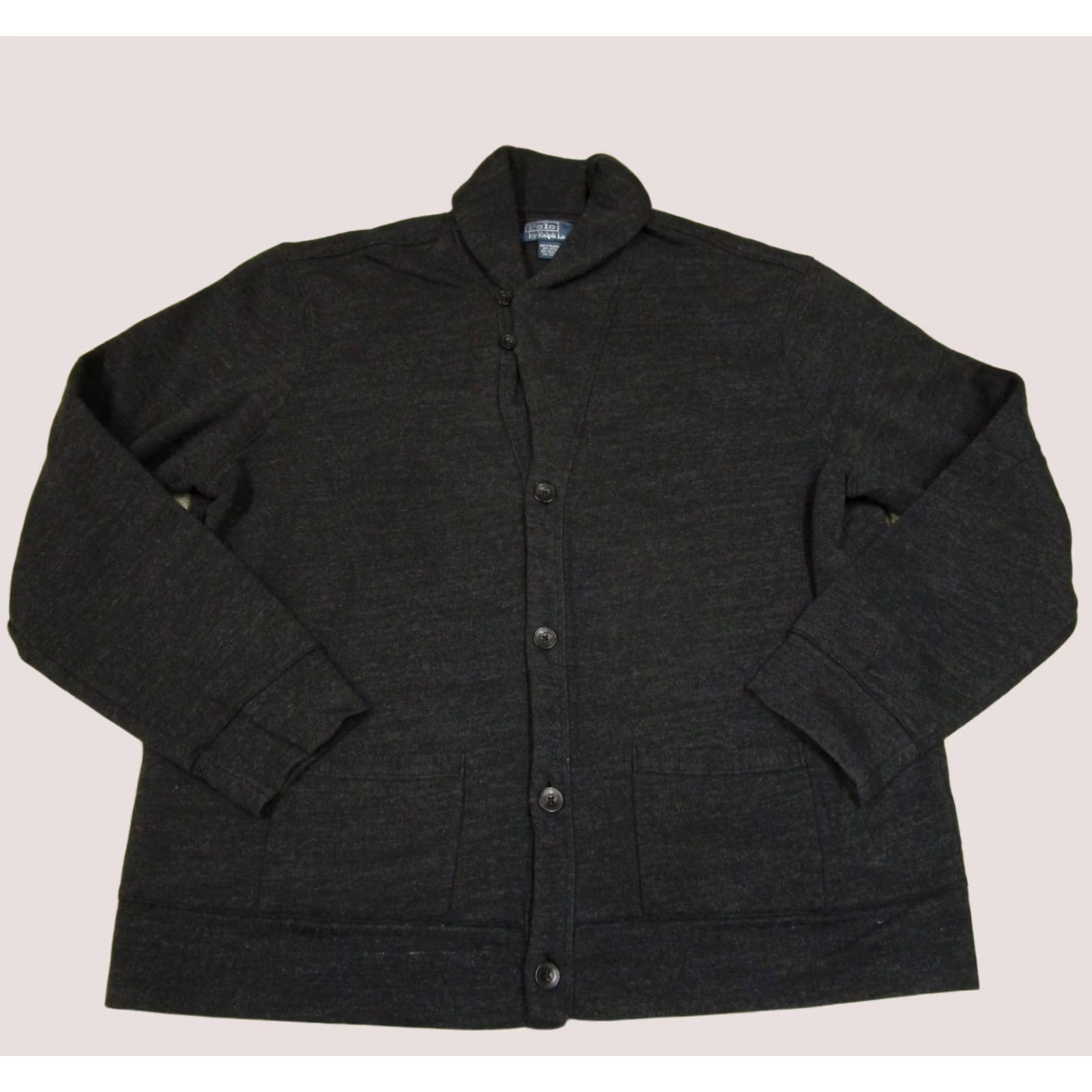 Polo Ralph Lauren Polo Ralph Lauren Cardigan XXL Gray Shawl Collar Button Up Sweater Preppy Pocket Mens Size US XXL / EU 58 / 5 - 1 Thumbnail