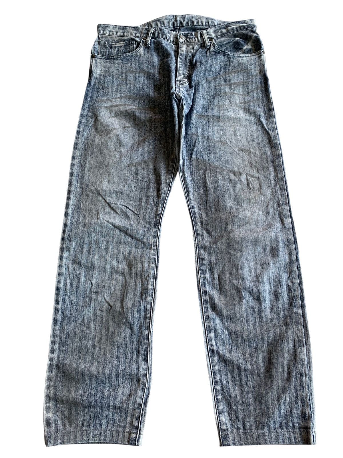 Tornado Mart TORNADO MART STRIPE JAPANESE STRETCH DISTRESSED DENIM Size US 32 / EU 48 - 2 Thumbnail