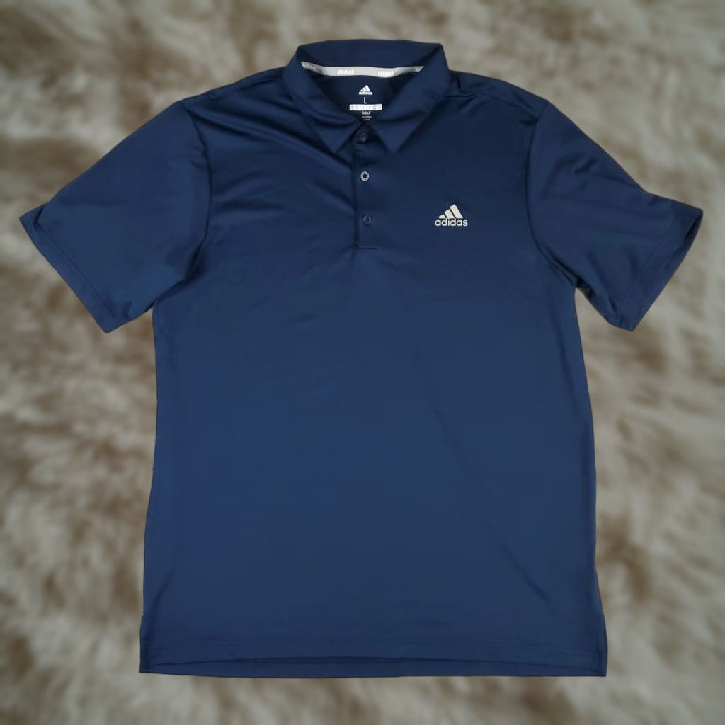 Adidas Adidas Polo Shirt Mens Large Blue Golf Casual Short Sleeve Shirt Adult Large Blue Polo Brand Sportswear Classic 90s Mens Size US L / EU 52-54 / 3 - 1 Thumbnail