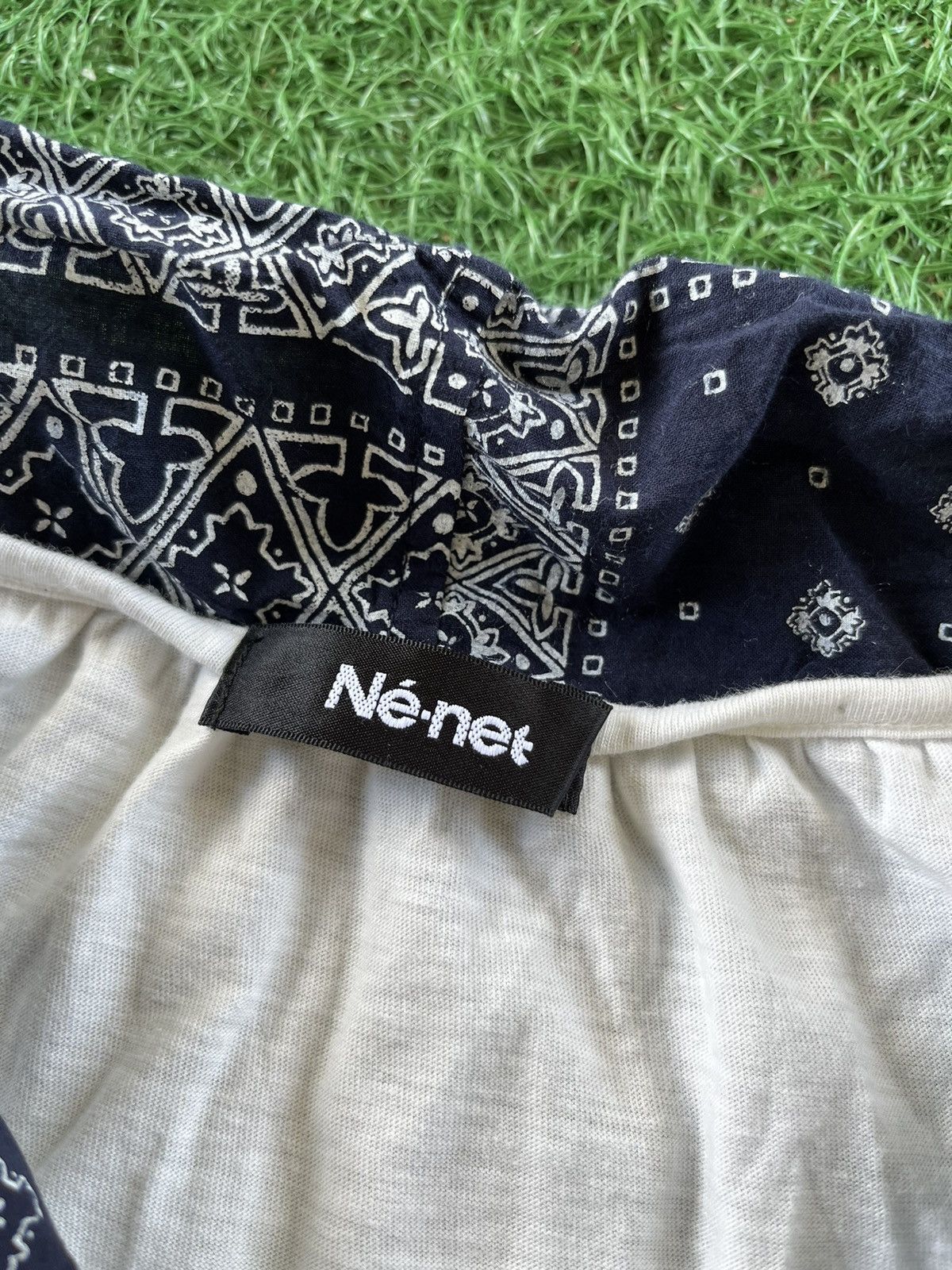 Issey Miyake × Japanese Brand × Ne-Net Ne-Net bandana crop Tee By Issey Miyake Japan 🇯🇵 Size L / US 10 / IT 46 - 4 Thumbnail