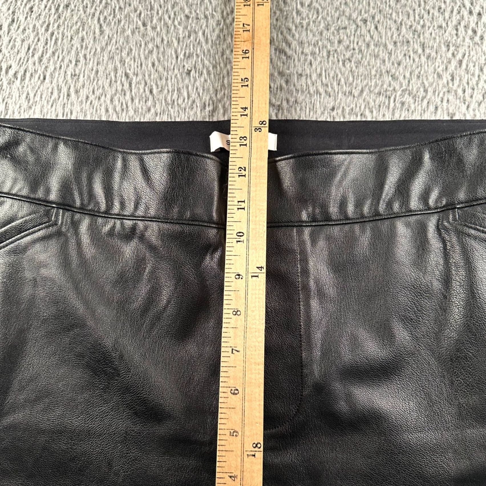 Spanx SPANX Pants Womens 3X Leather-Look Pull On Flare Black Faux Leather Wide Leg Size 40" / US 18 - 7 Thumbnail
