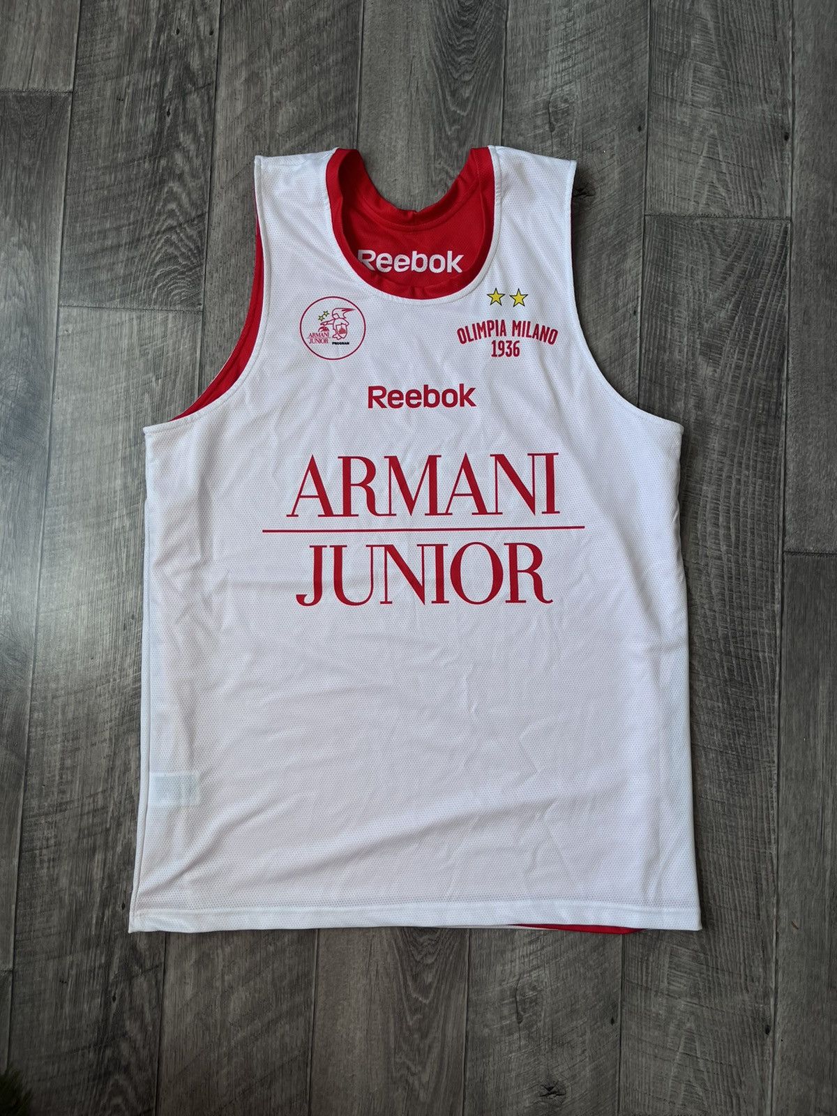 Reebok Vintage Reebok Olimpia Milano Armani Jeans Junior Jersey XL Size US XL / EU 56 / 4 - 3 Thumbnail