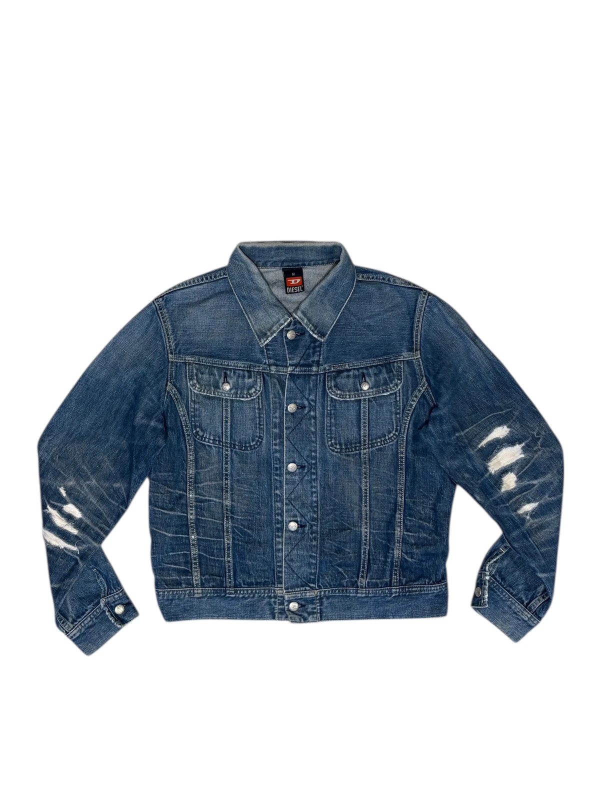 Diesel Diesel old season distressed blue denim jacket Size US M / EU 48-50 / 2 - 1 Thumbnail