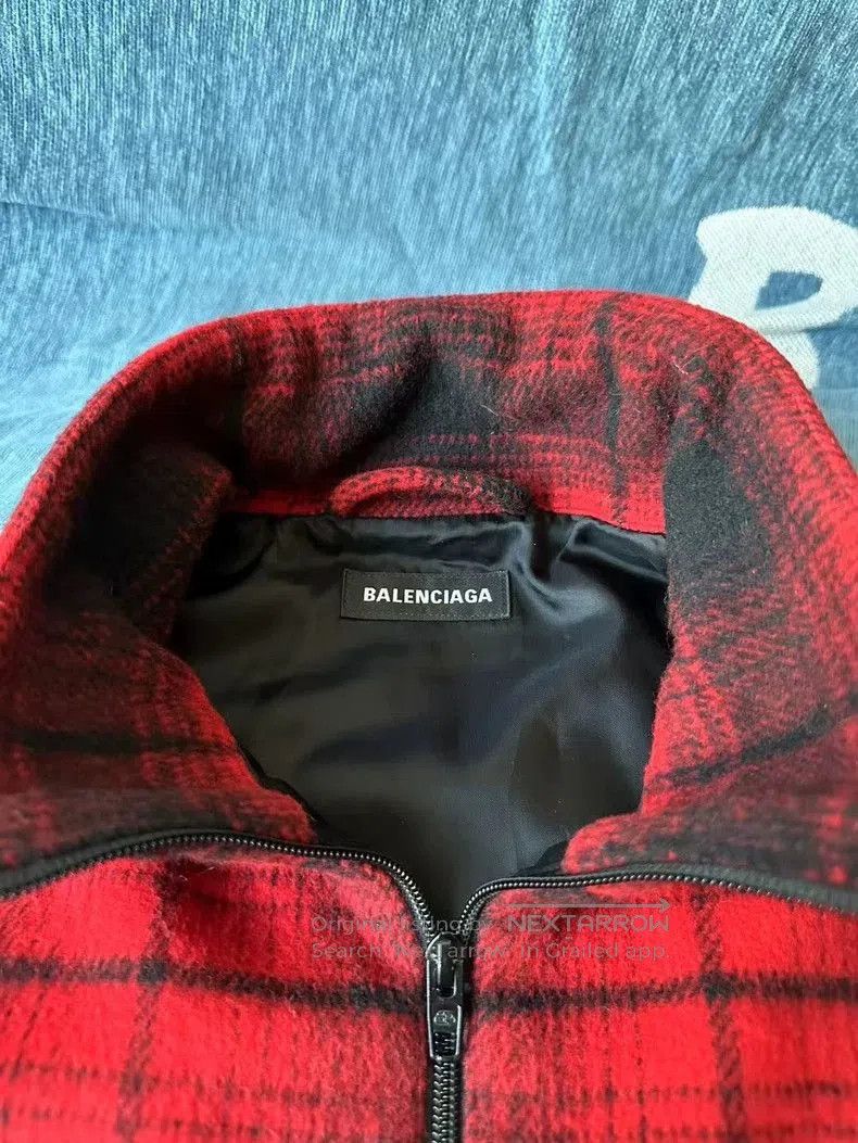 Balenciaga Balenciaga Black Red Plaid Jacket. Size US L / EU 52-54 / 3 - 3 Thumbnail