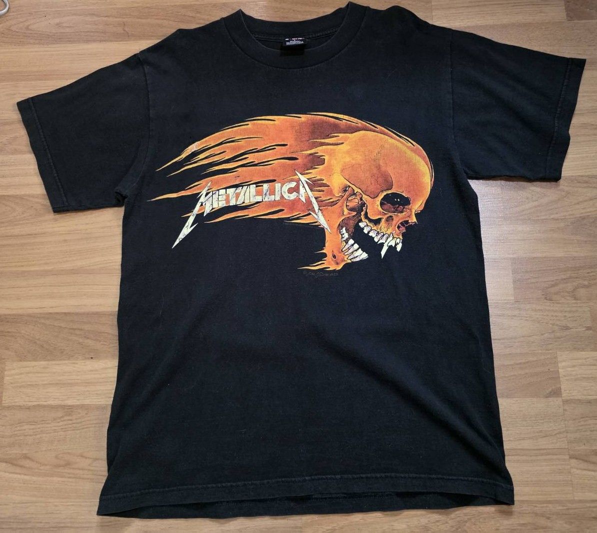 Band Tees Vintage Metallica Pushead Flaming sun ©1994 T-shirt Size US L / EU 52-54 / 3 - 1 Thumbnail