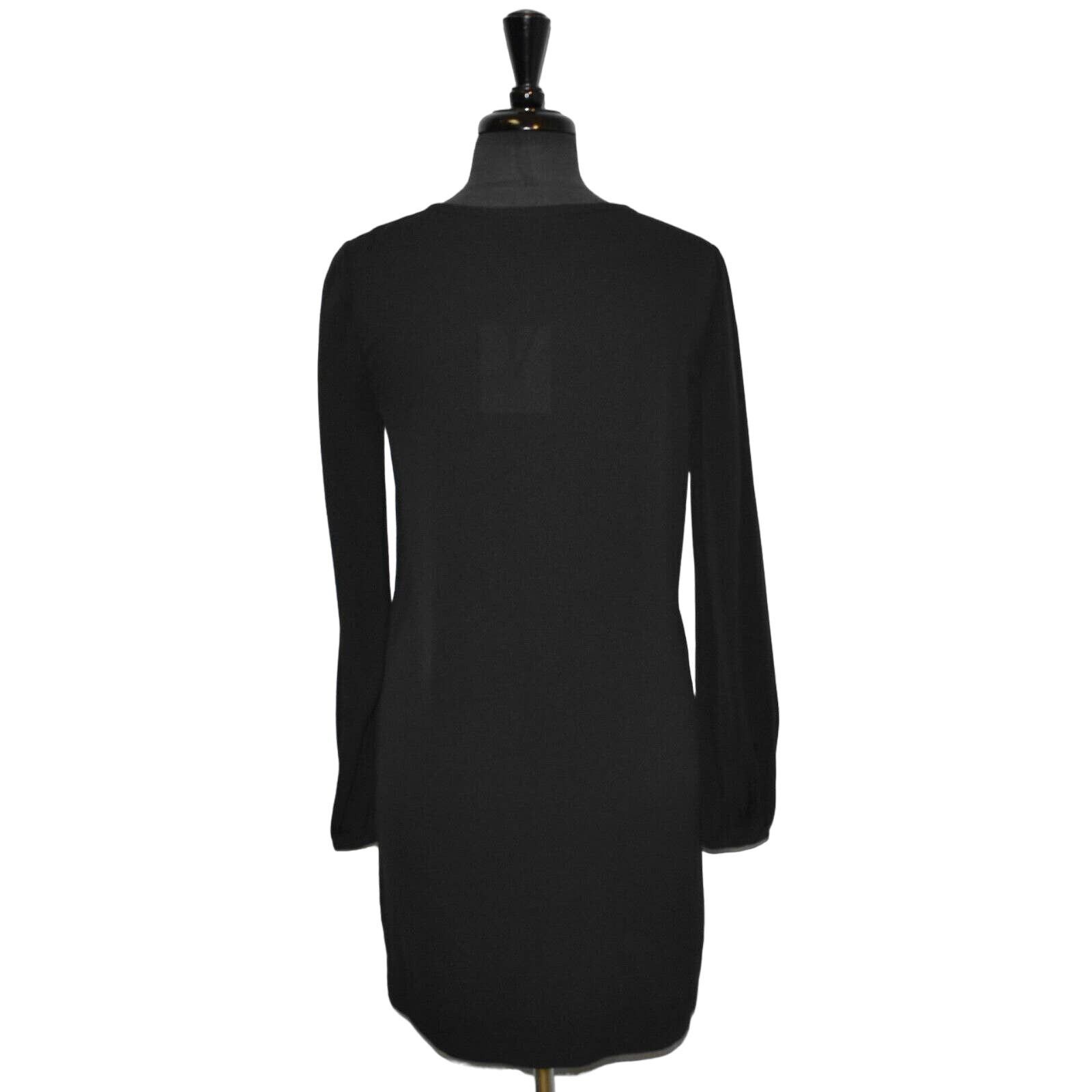 Diane von Furstenberg B2 DIANE VON FURSTENBERG Black Pleated W/Neck Tie Dress Sz 2 Size XS / US 0-2 / IT 36-38 - 3 Thumbnail
