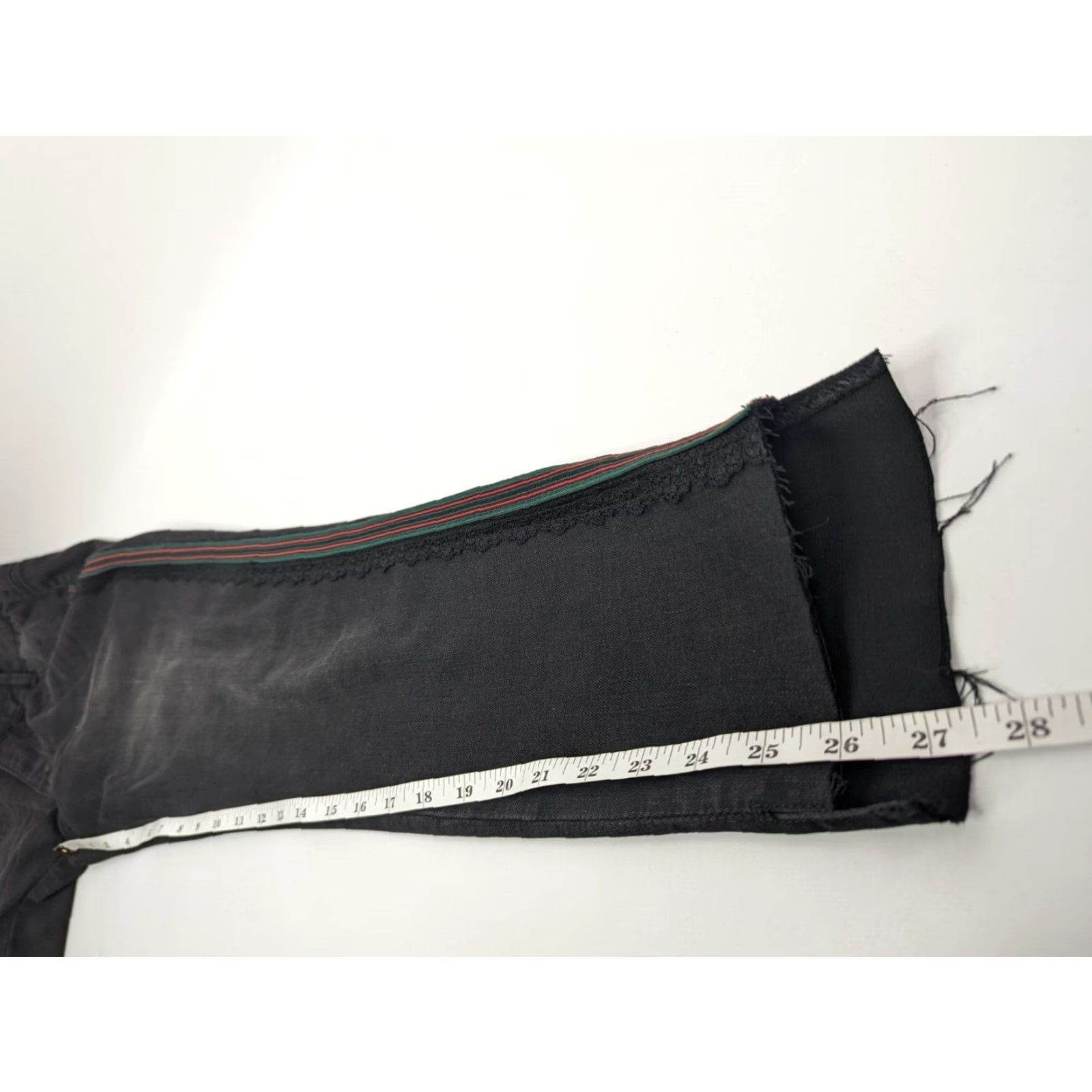 Vintage Democracy Jeans Women's Size 6 Raw Hem Ankle Black Side Stripe Lace Size 28" / US 6 / IT 42 - 6 Thumbnail