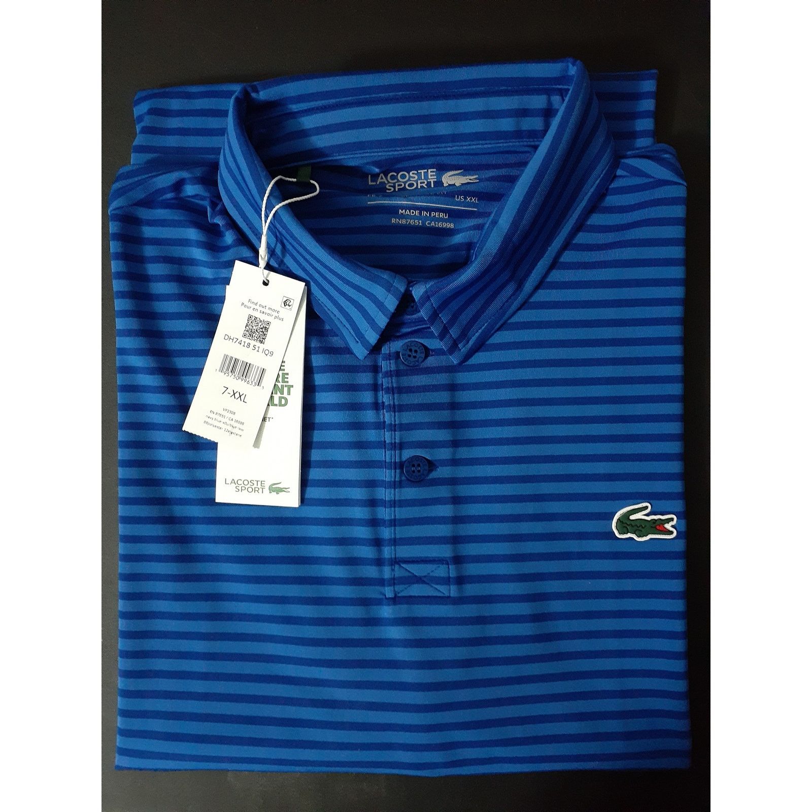 Lacoste Lacoste Men's Short Sleeve Regular Fit Golf Polo Blue 2XL Size US XXL / EU 58 / 5 - 2 Thumbnail
