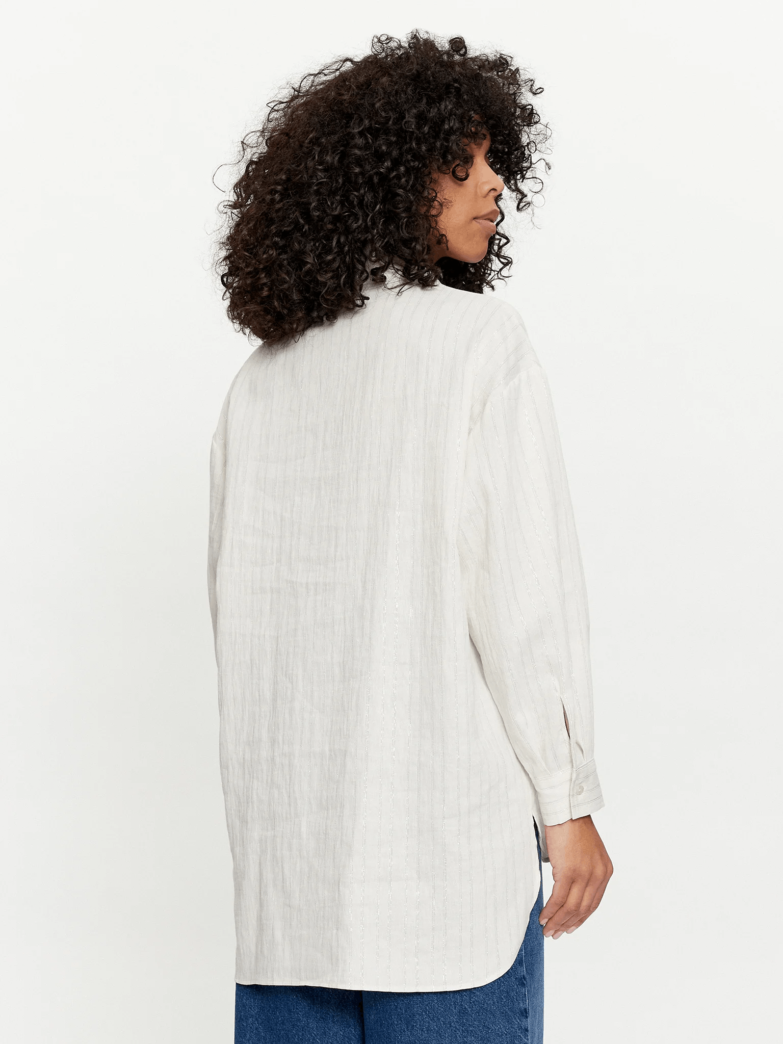 TWINSET Striped Shirt Linen Blend Size S / US 4 / IT 40 - 2 Thumbnail
